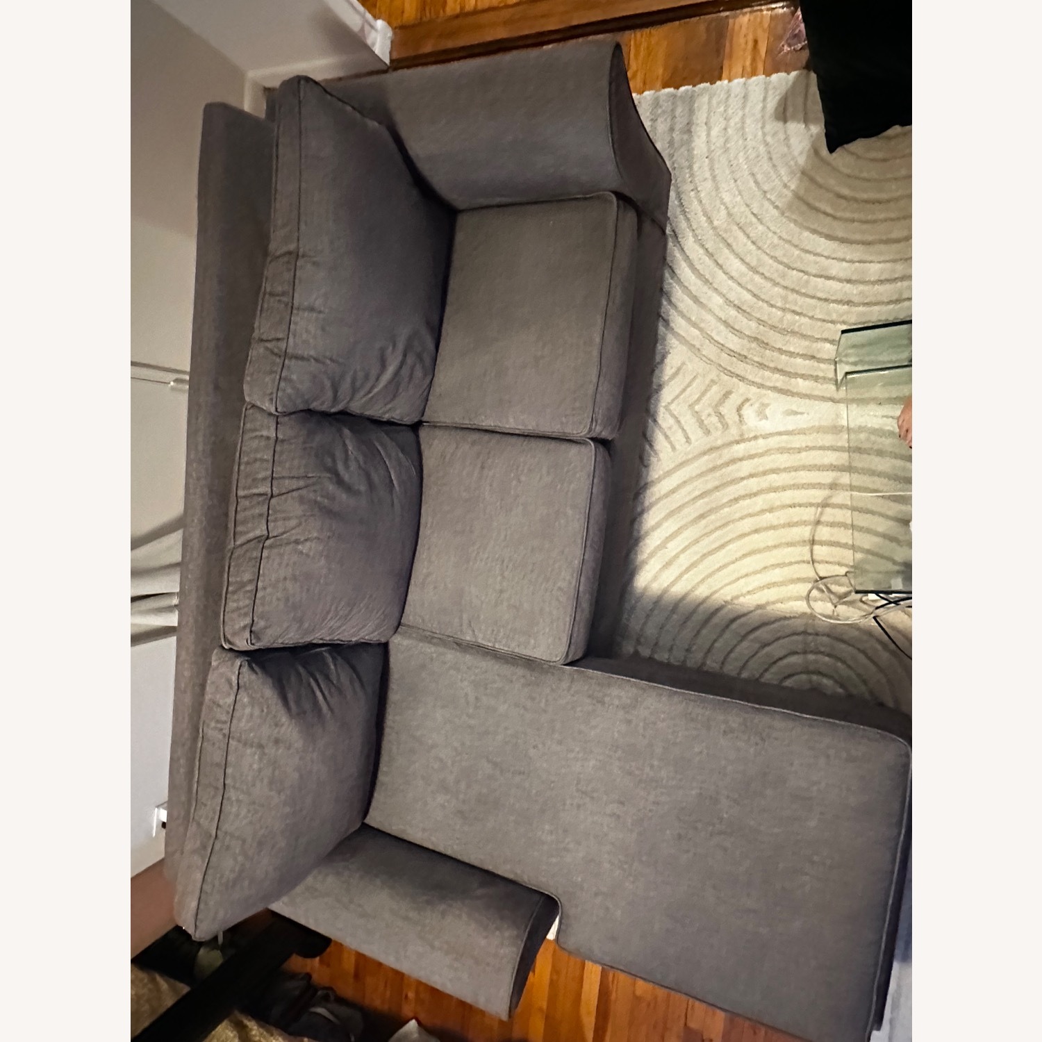 Raymour & Flanigan Dark Gray Fabric Chaise Lounge - image-3