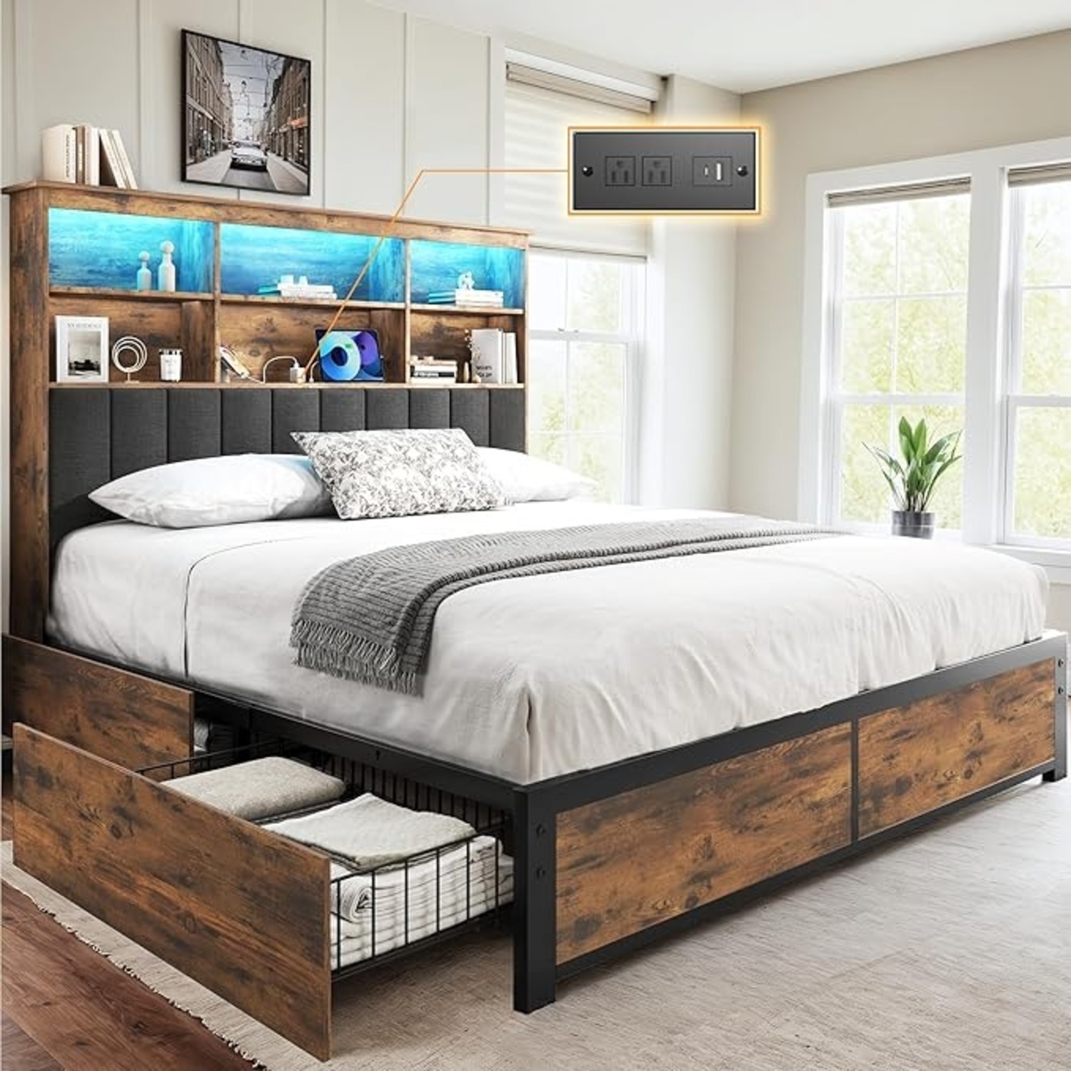HISOFT Queen Bed Frame - image-9