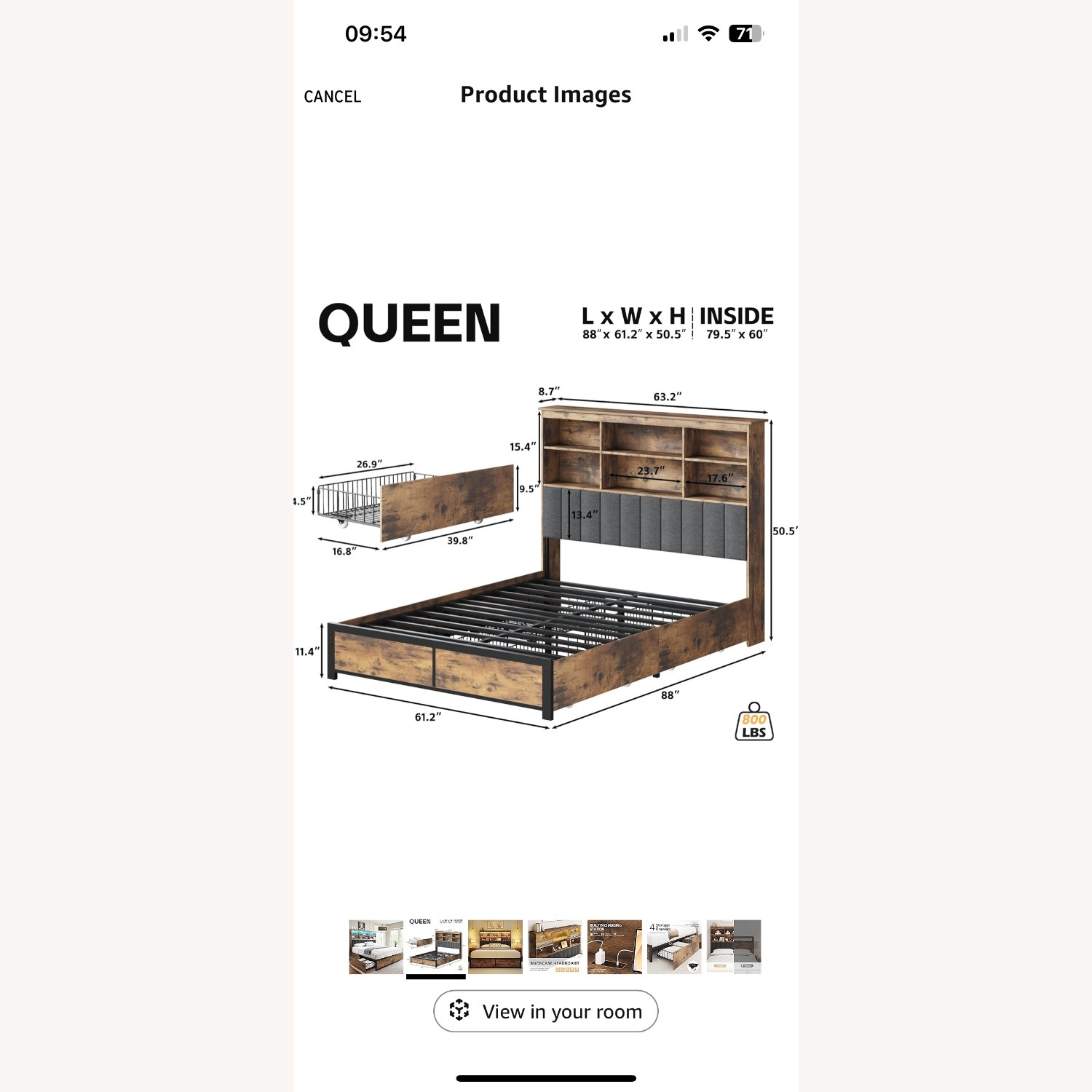 HISOFT Queen Bed Frame - image-2