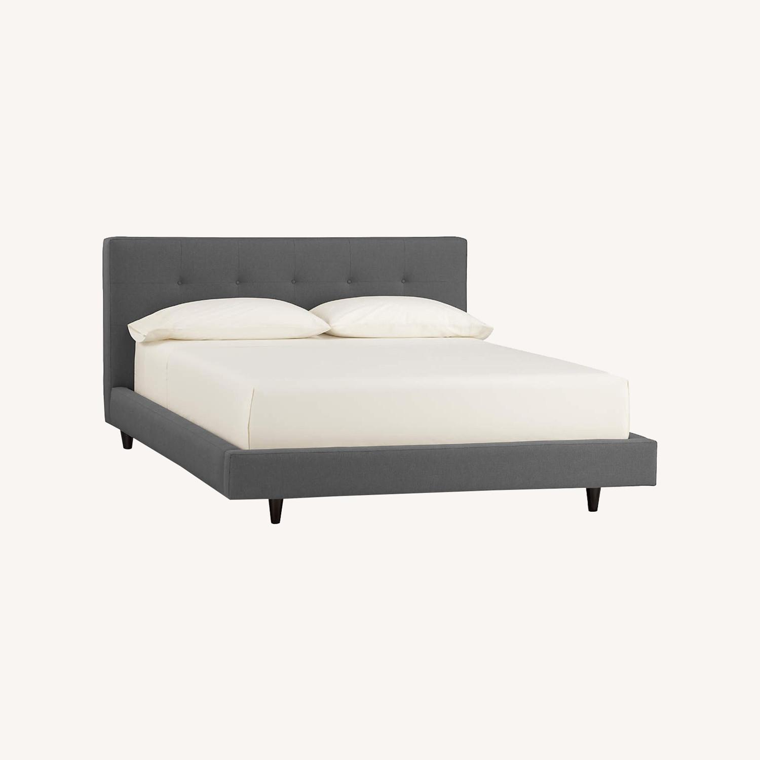 Crate & Barrel Tate Upholstered Queen Bed 38" - image-0