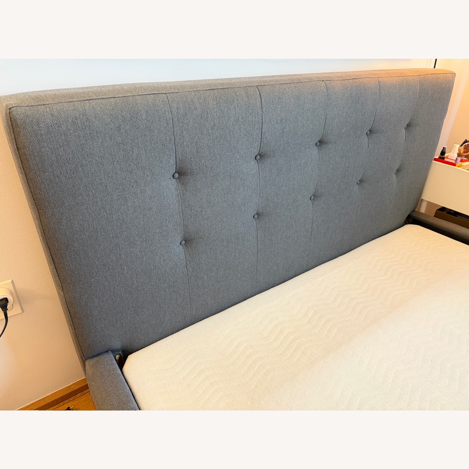 Crate & Barrel Tate Upholstered Queen Bed 38" - image-1