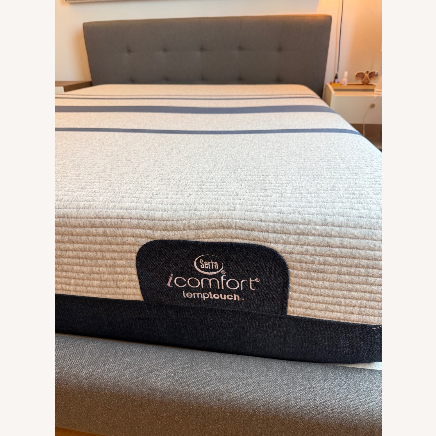 Crate & Barrel Tate Upholstered Queen Bed 38" - image-4