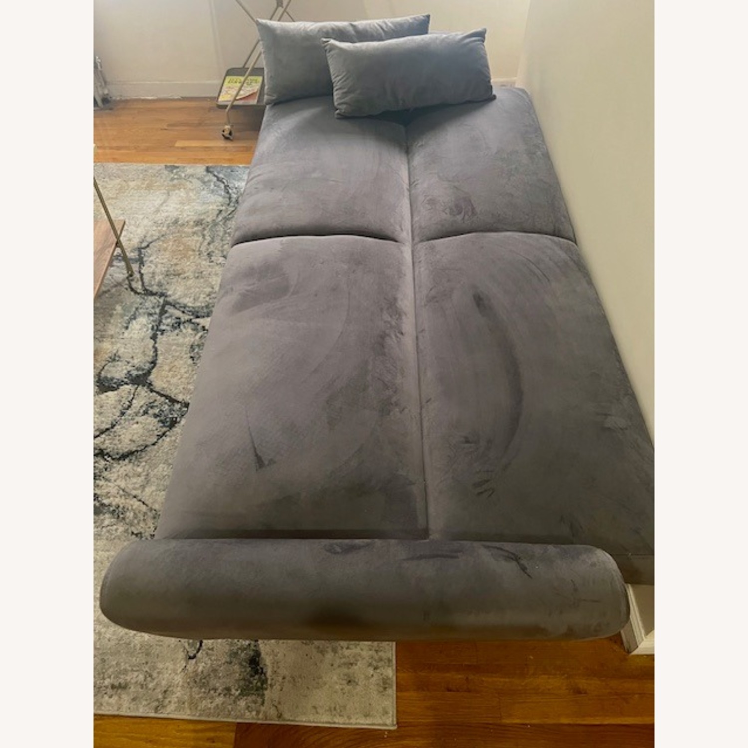 Chillax Dark Gray Velvet Sleeper Sofa - image-3