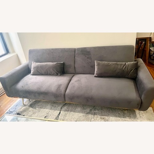 Used Chillax Dark Gray Velvet Sleeper Sofa for sale on AptDeco