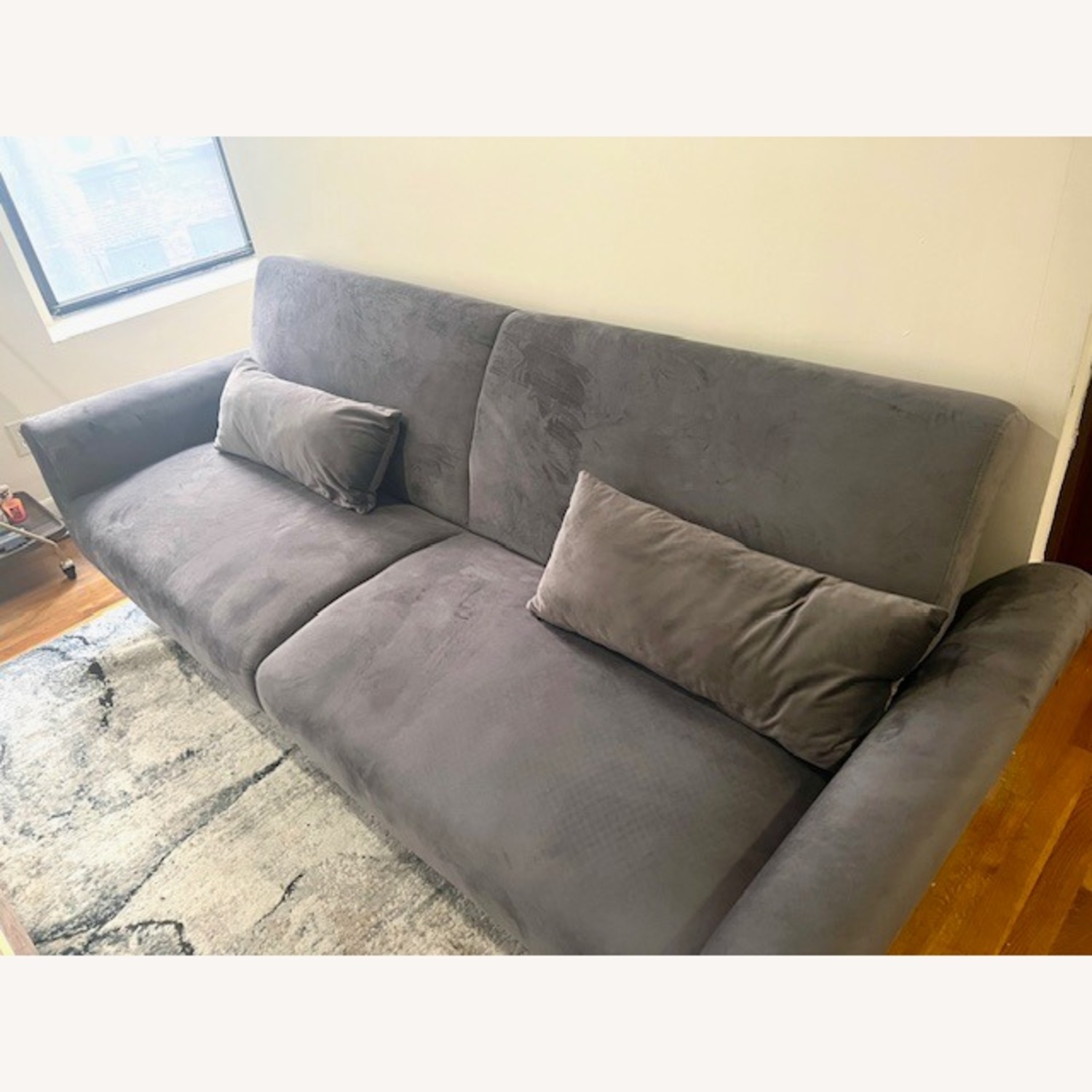 Chillax Dark Gray Velvet Sleeper Sofa - image-2