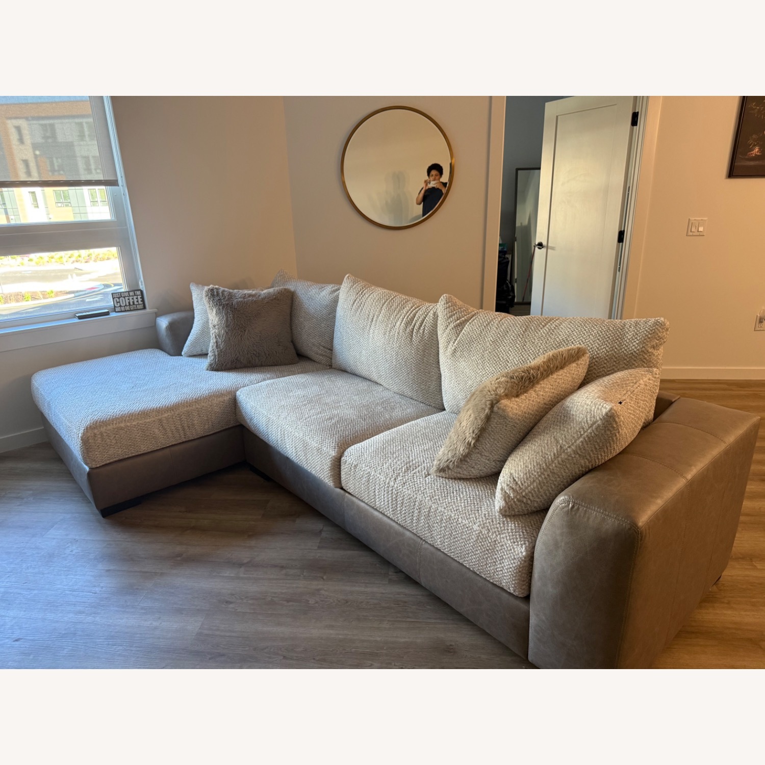 Raymour & Flanigan Mosley Natural 2 Piece Sectional - image-1