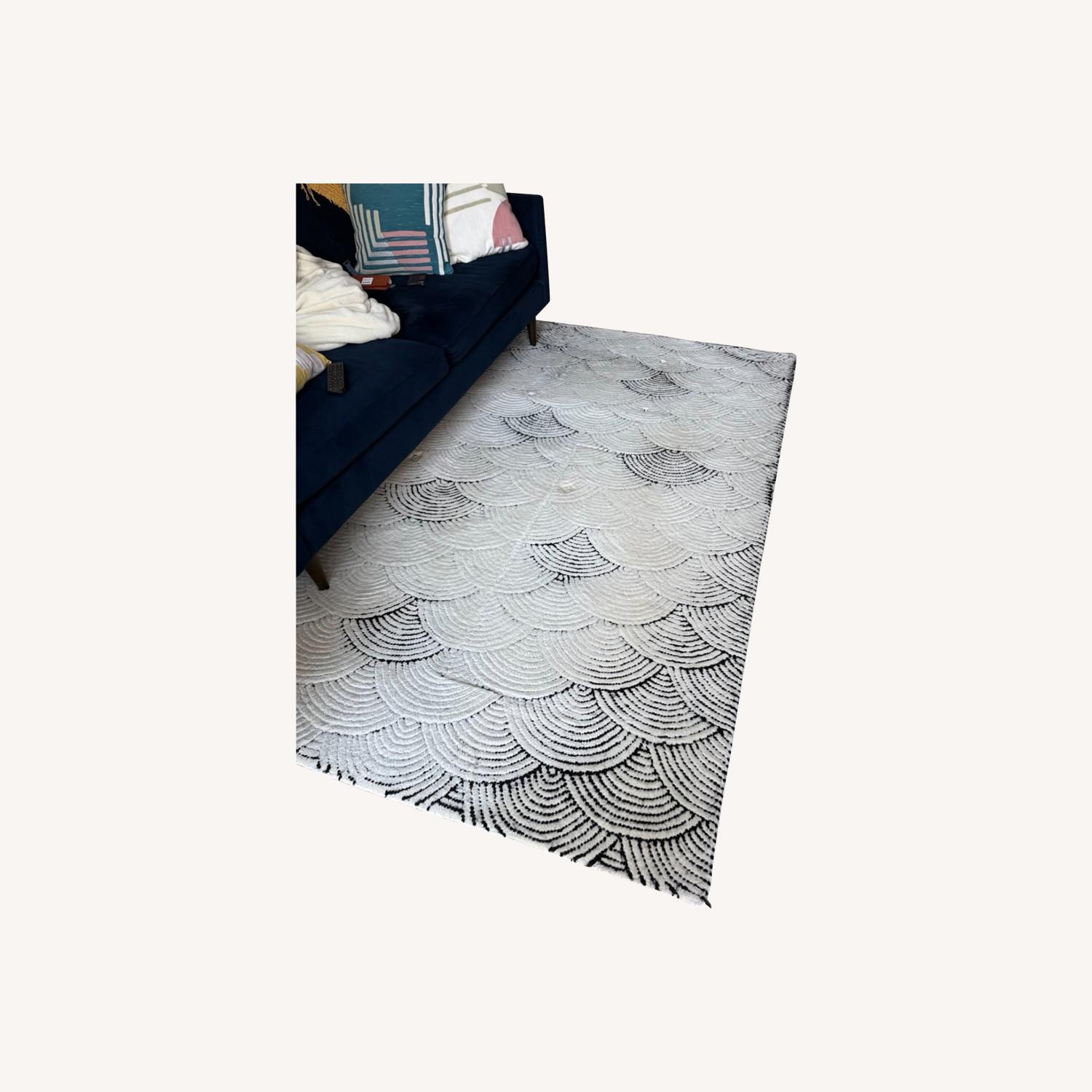 CB2 Flutter White Wool Area Rug 5' x 8' - image-0