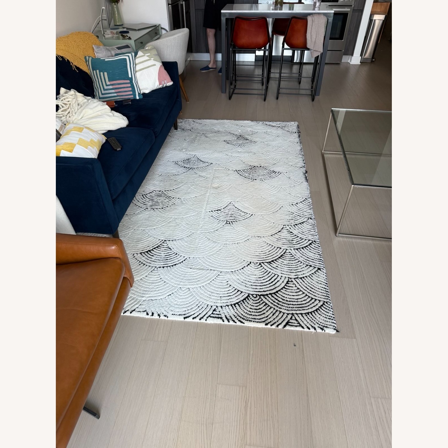 CB2 Flutter White Wool Area Rug 5' x 8' - image-2