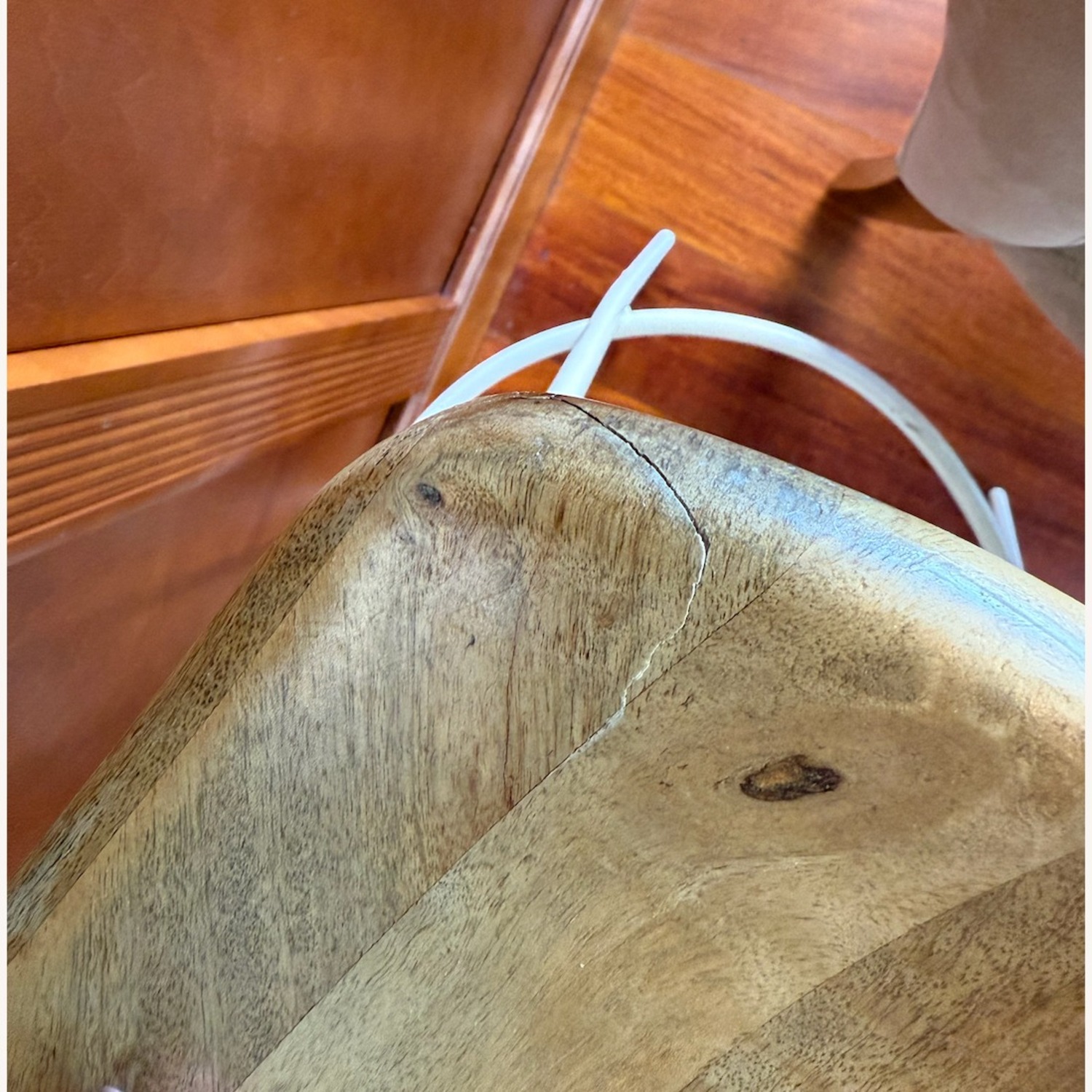 West Elm Alden Natural Wood/White Stools 30"H - image-5