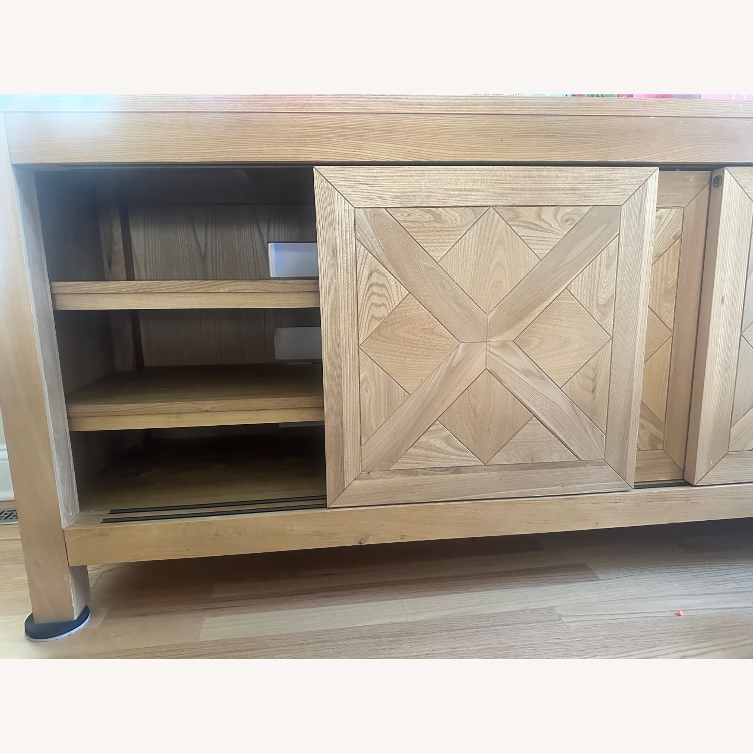 Natural Wood Media Storage / Console - image-4