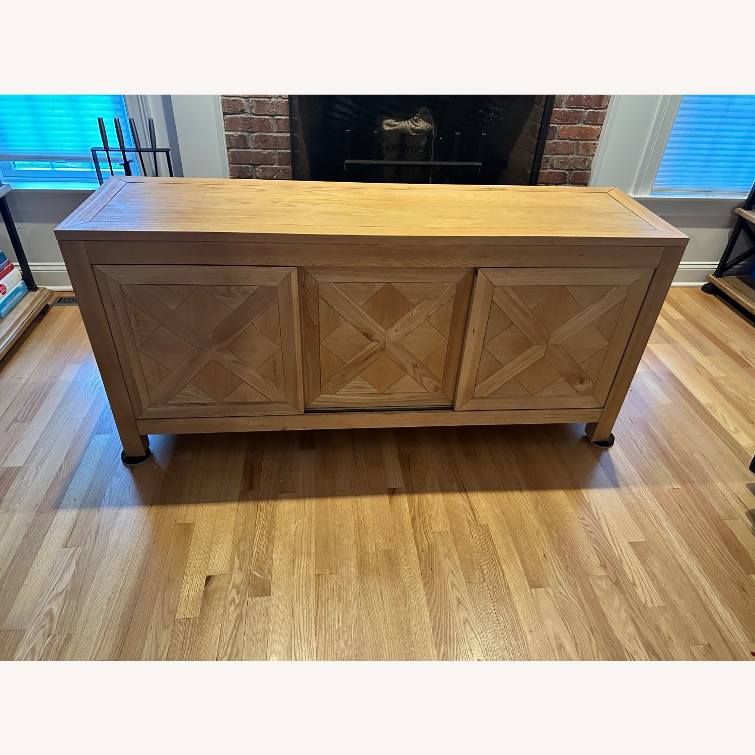 Natural Wood Media Storage / Console - image-1