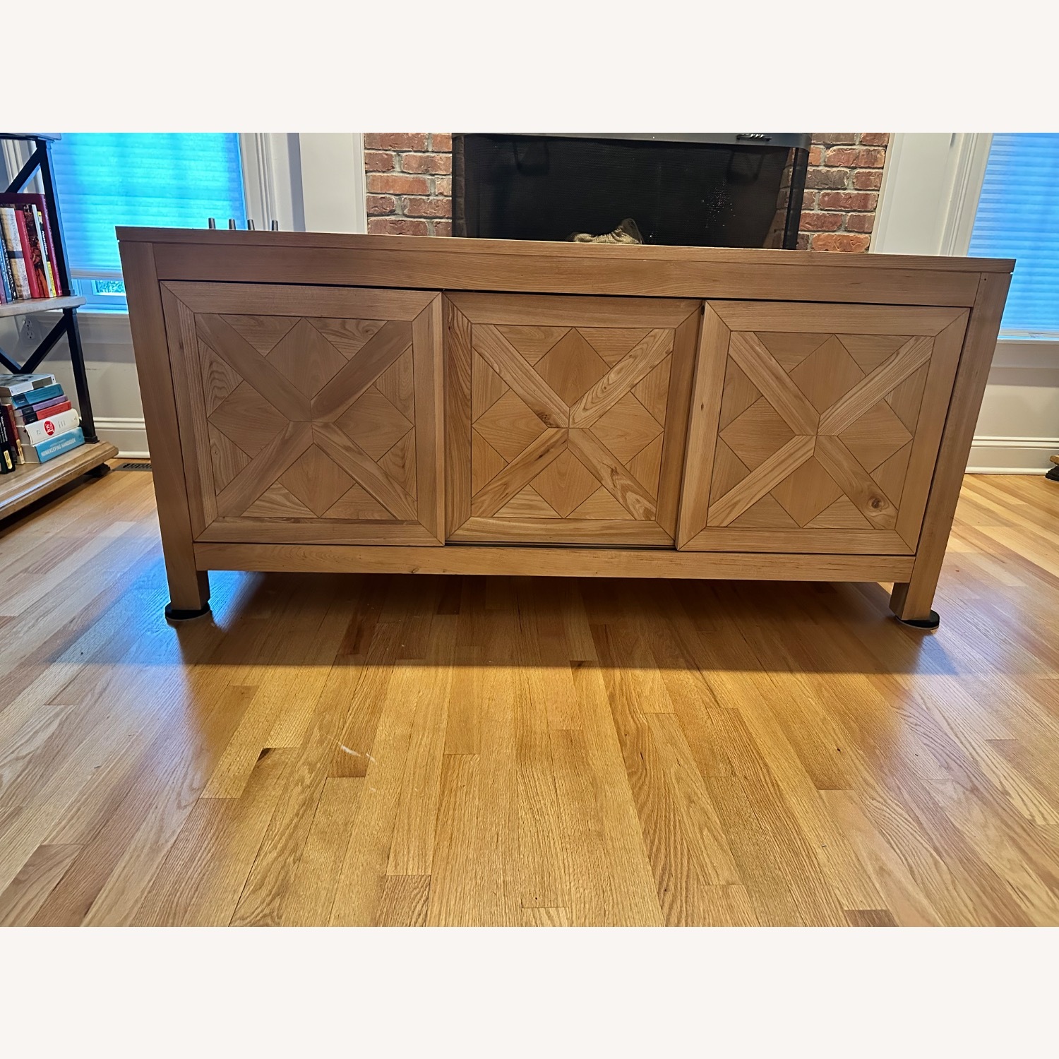 Natural Wood Media Storage / Console - image-2