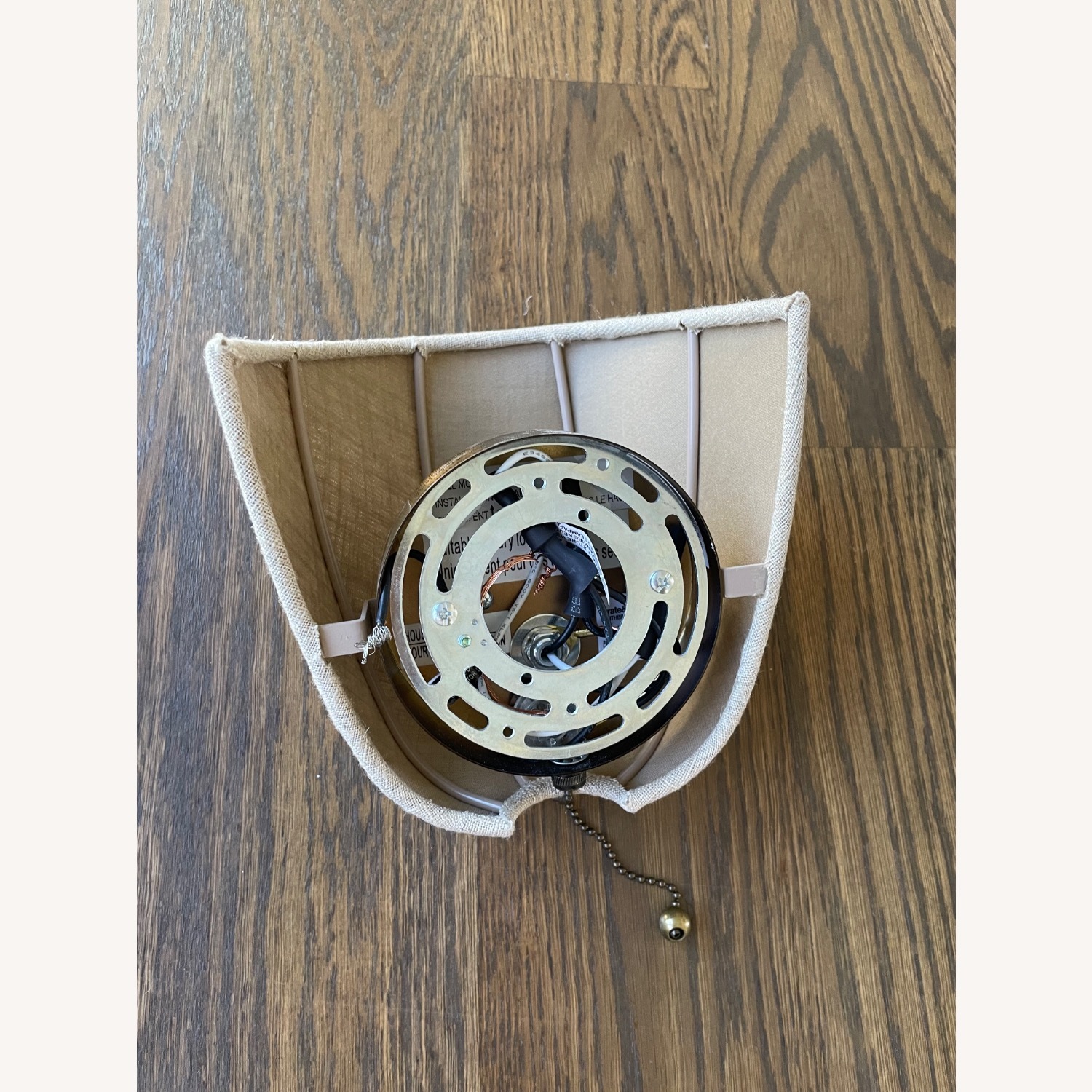 Crate & Barrel Natural Linen Wall Lamp - image-6