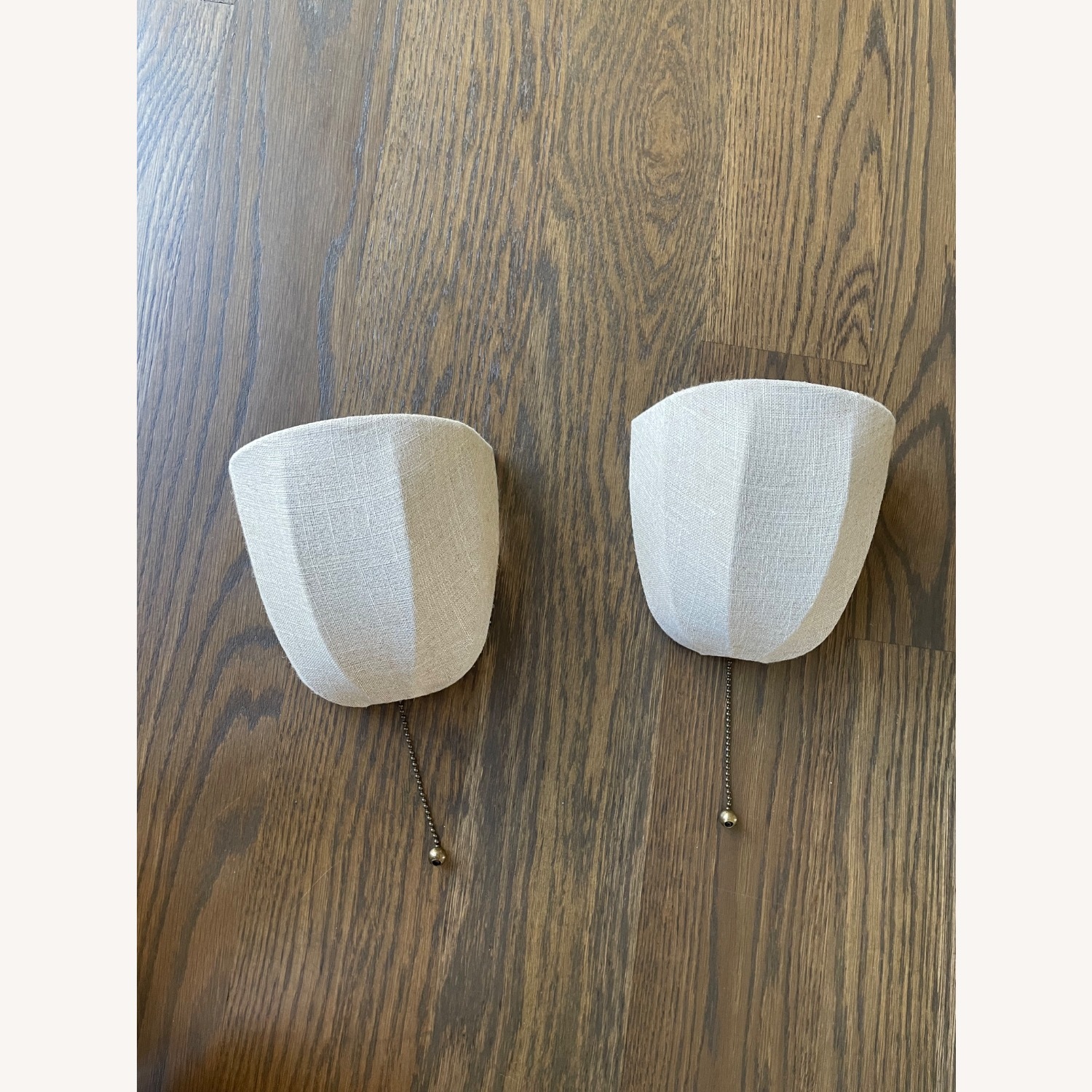 Crate & Barrel Natural Linen Wall Lamp - image-1