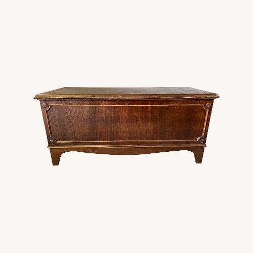 Used Vintage/Antique Finds Dark Brown Wood Chest for sale on AptDeco