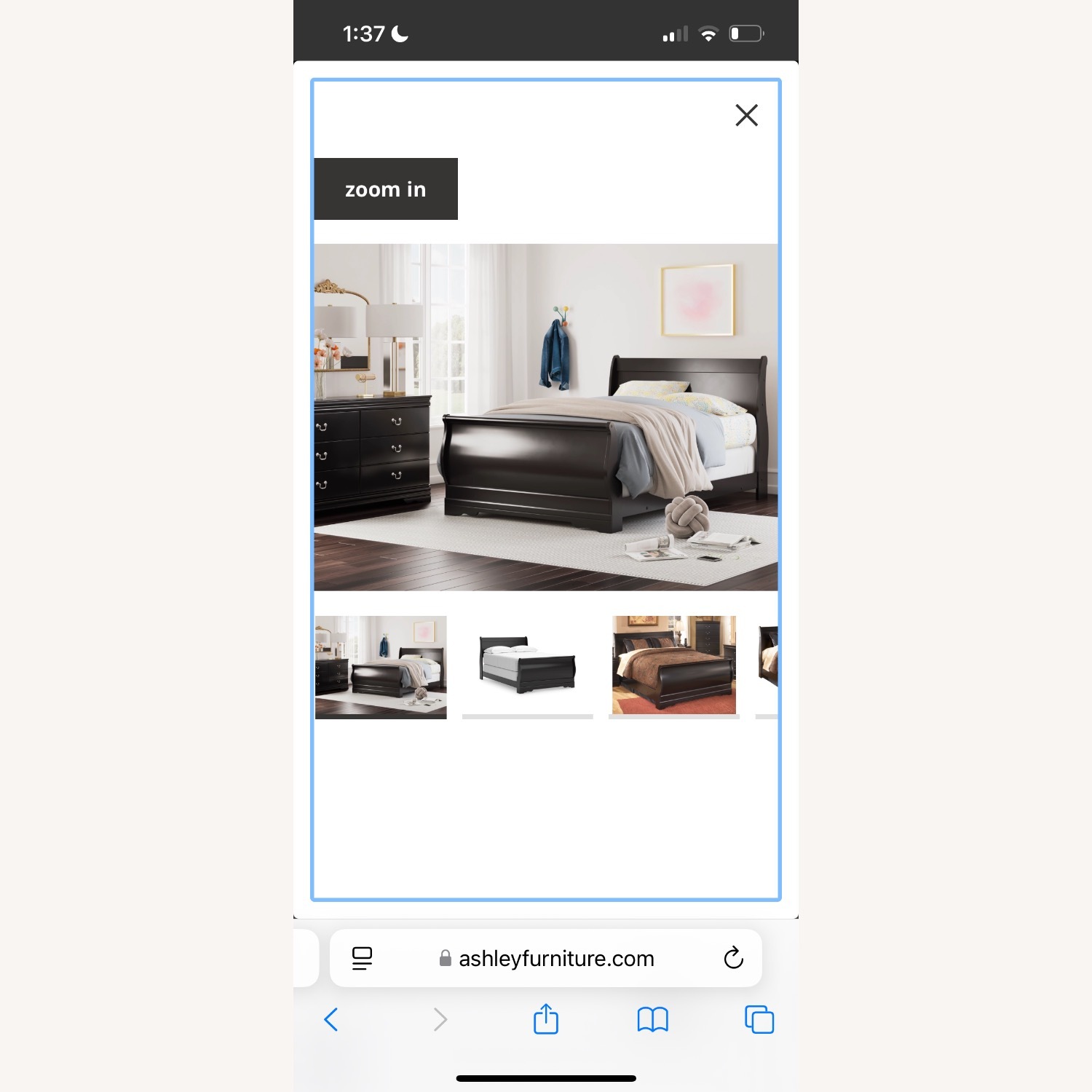 Ashley Furniture Huey Black Wood Full Bed - image-1