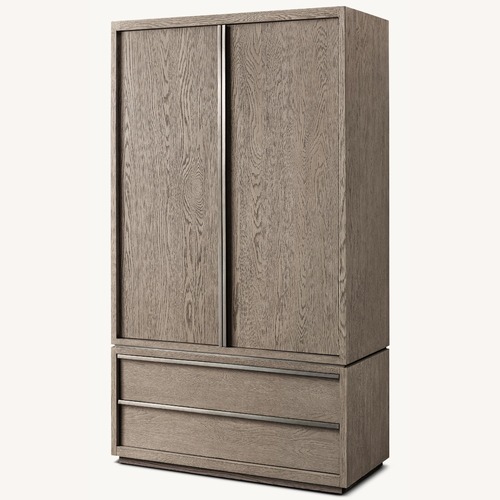 Used Restoration Hardware Bezier Armoire in Grey Oak for sale on AptDeco