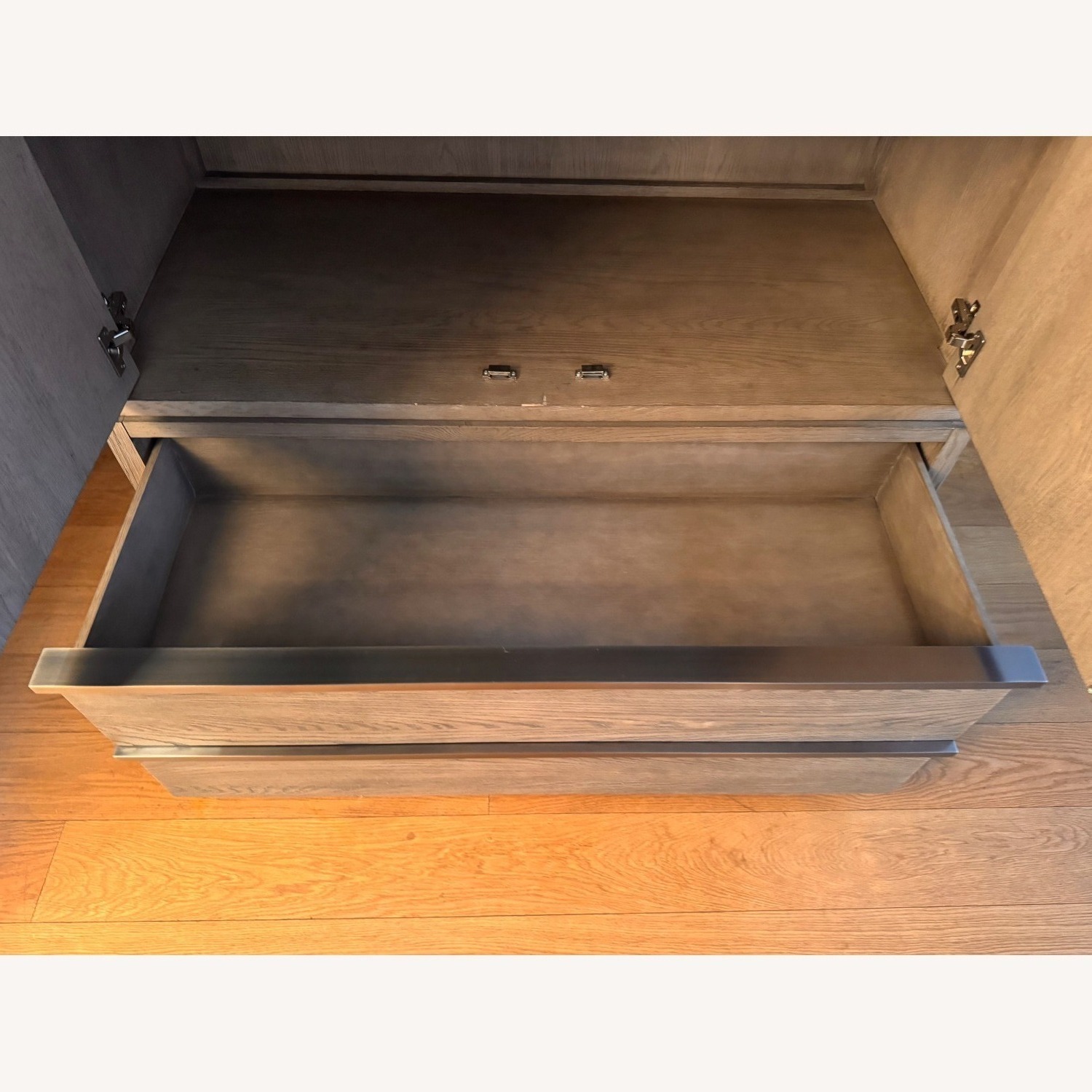 Restoration Hardware Bezier Armoire in Grey Oak - image-3