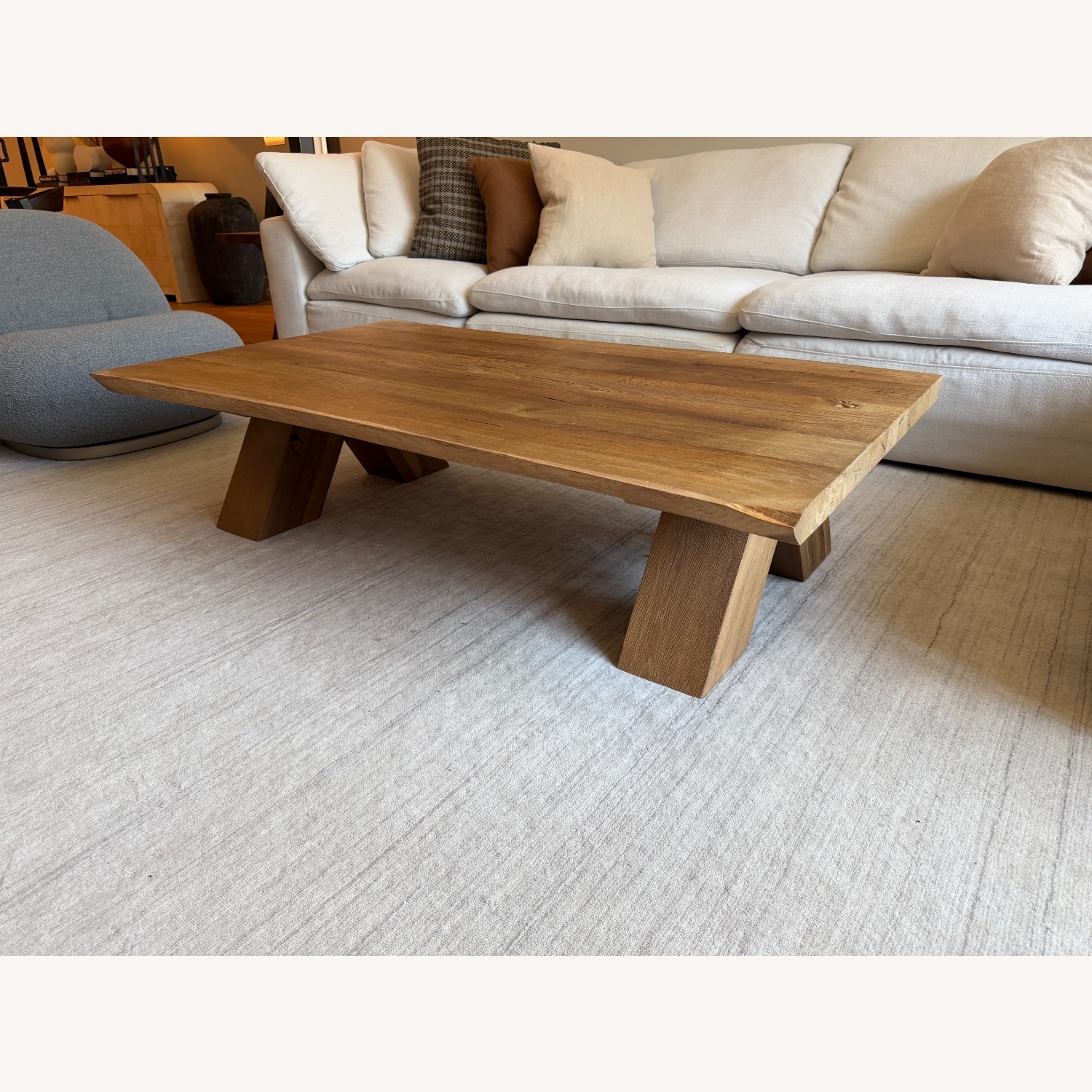 Restoration Hardware Oak Brûlé Live-Edge Coffee Table - image-7