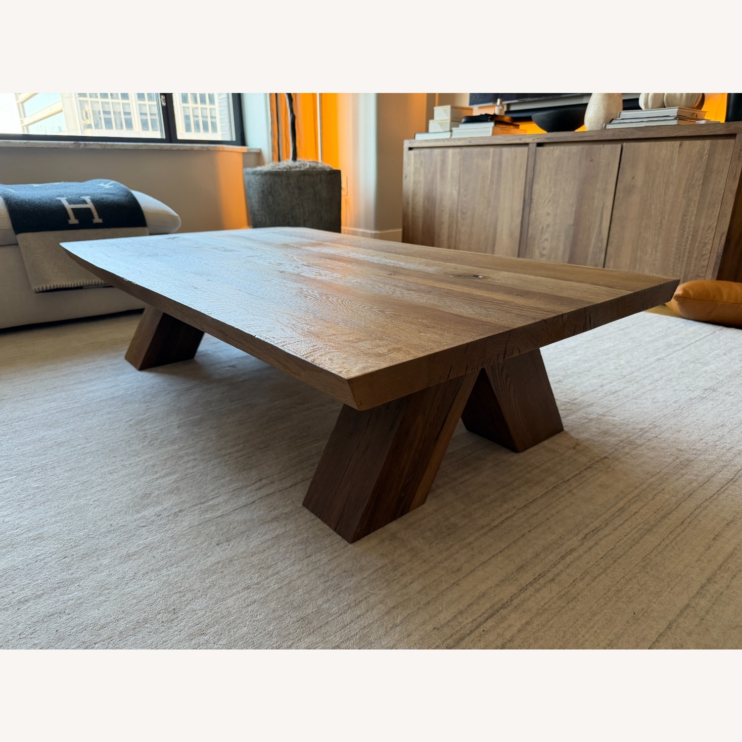 Restoration Hardware Oak Brûlé Live-Edge Coffee Table - image-5