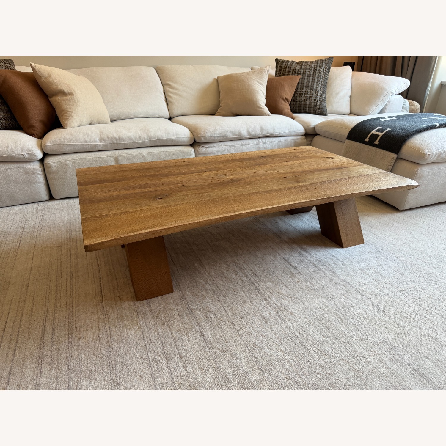 Restoration Hardware Oak Brûlé Live-Edge Coffee Table - image-1