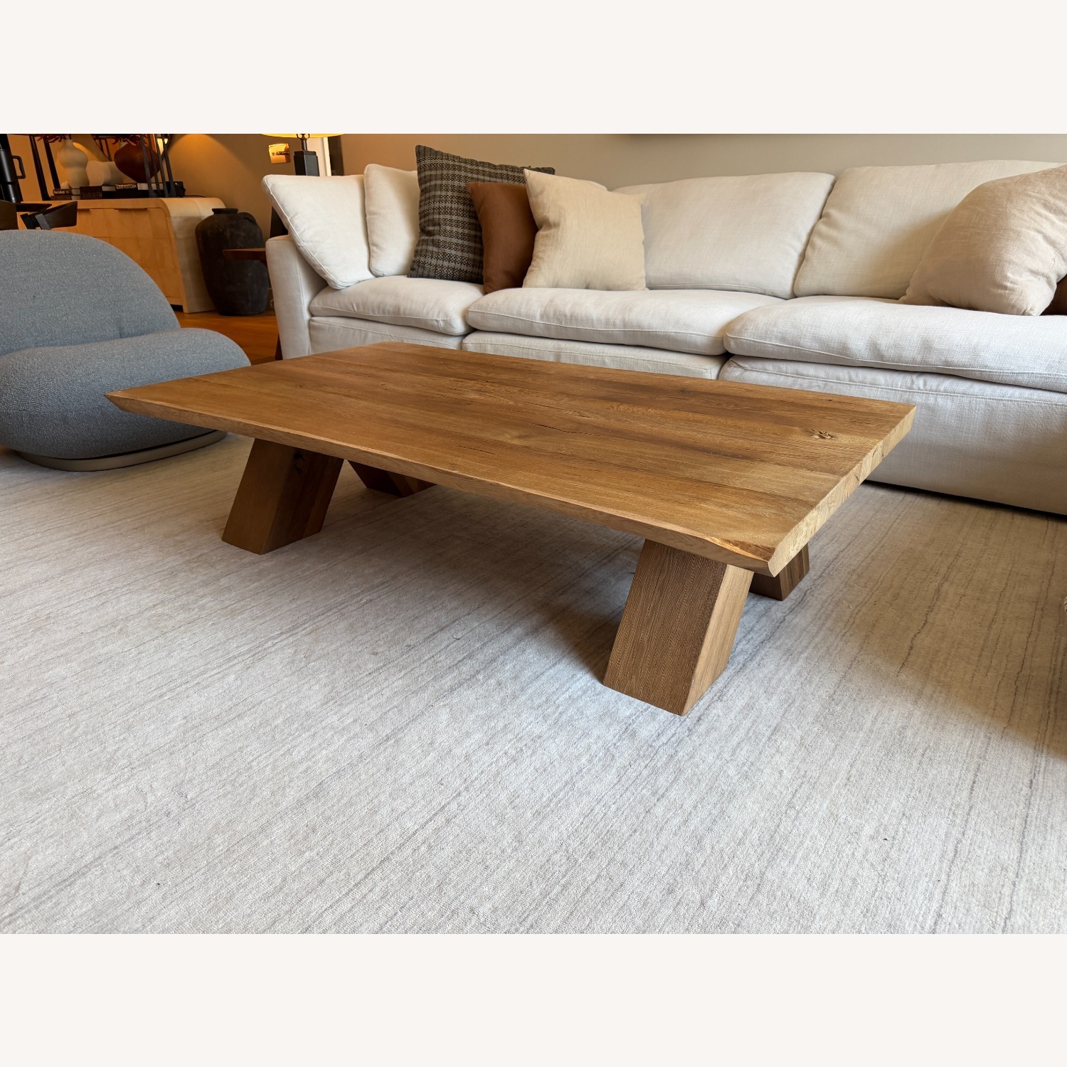 Restoration Hardware Oak Brûlé Live-Edge Coffee Table - image-9