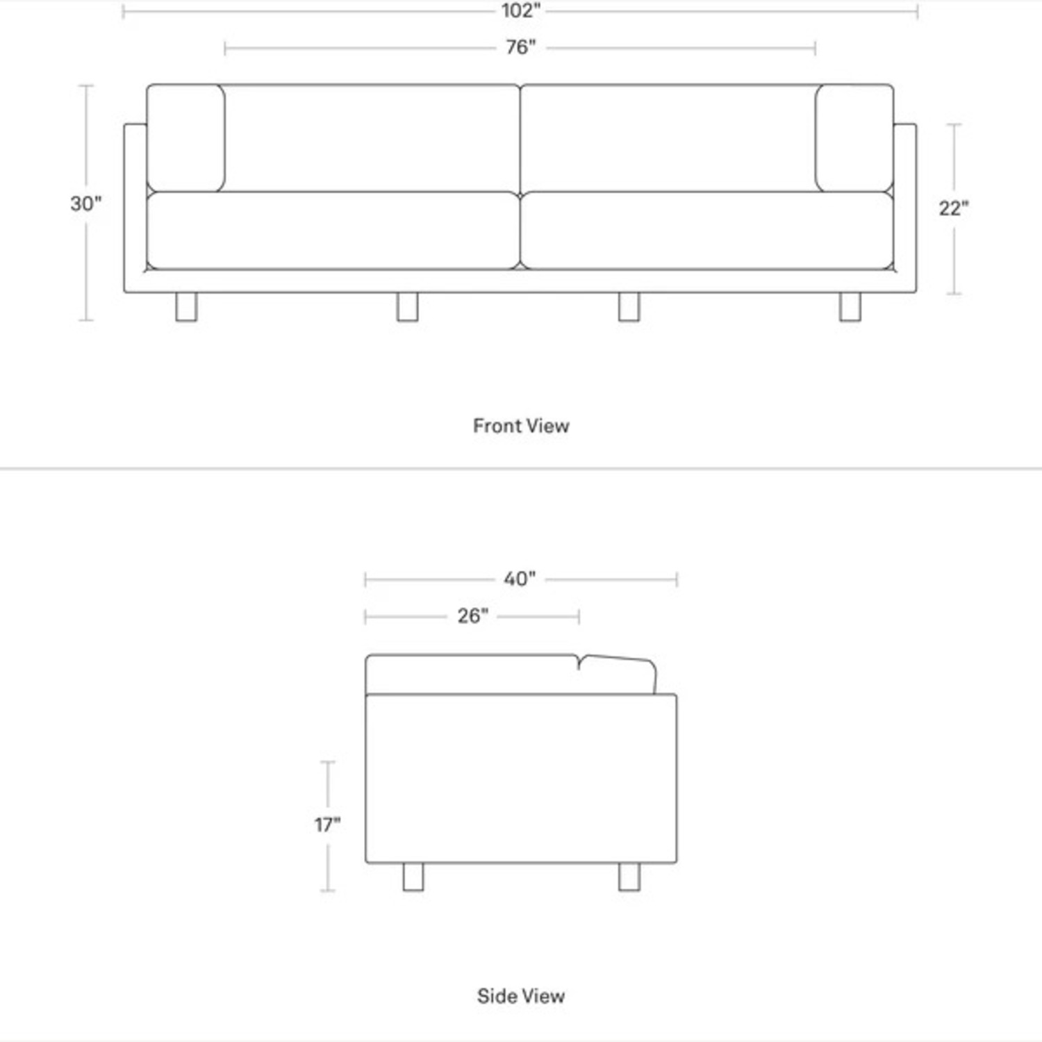 Blu Dot Sunday Light Gray Fabric 3+ Seater Sofa - image-4