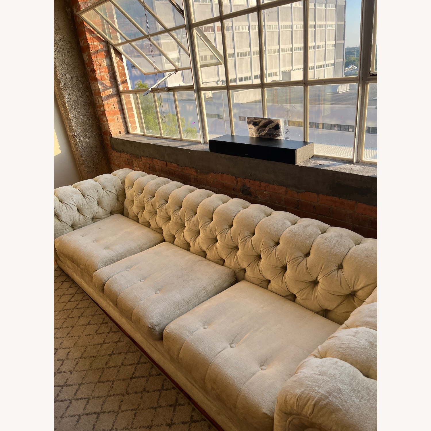 White Suede Sleeper Sofa - image-1