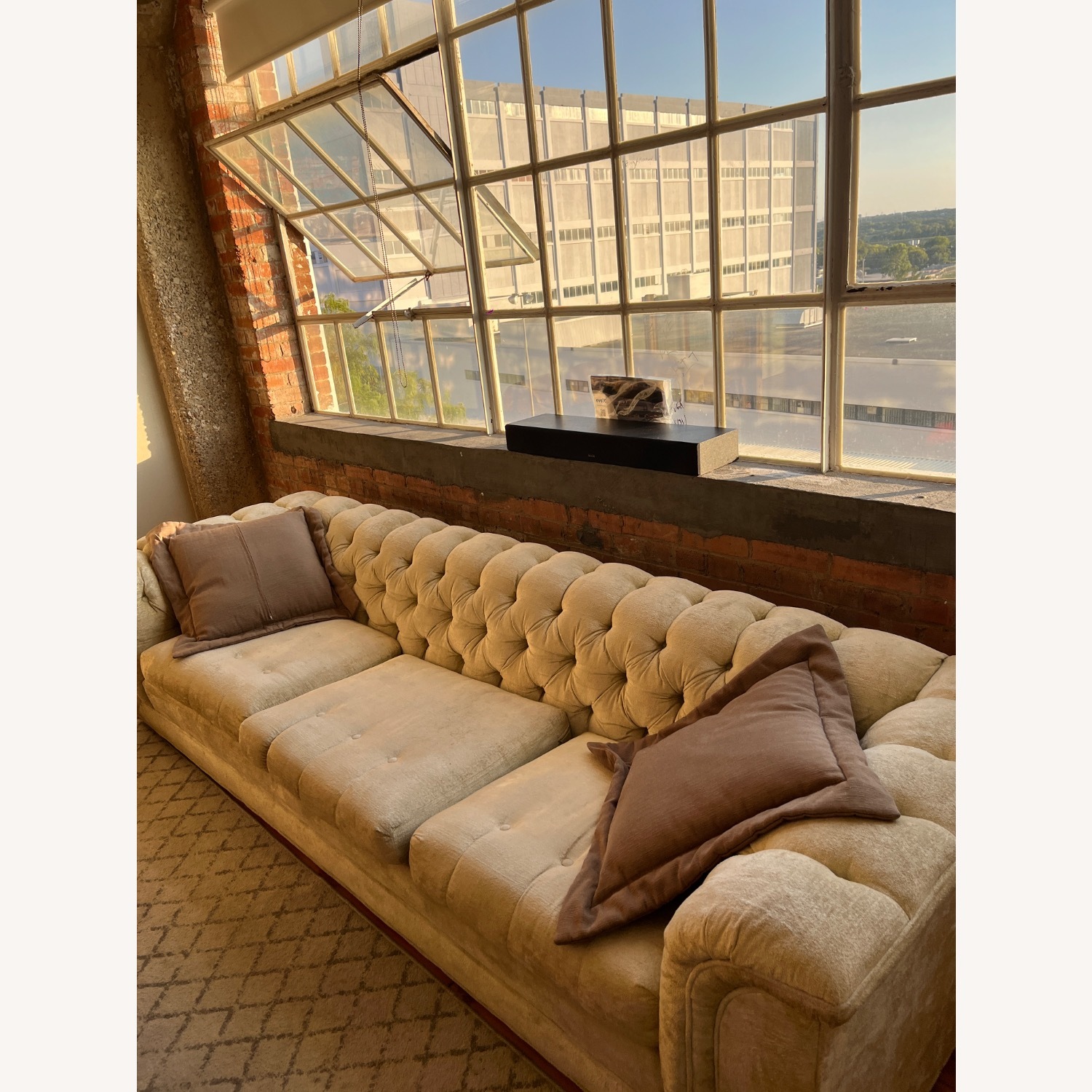 White Suede Sleeper Sofa - image-4