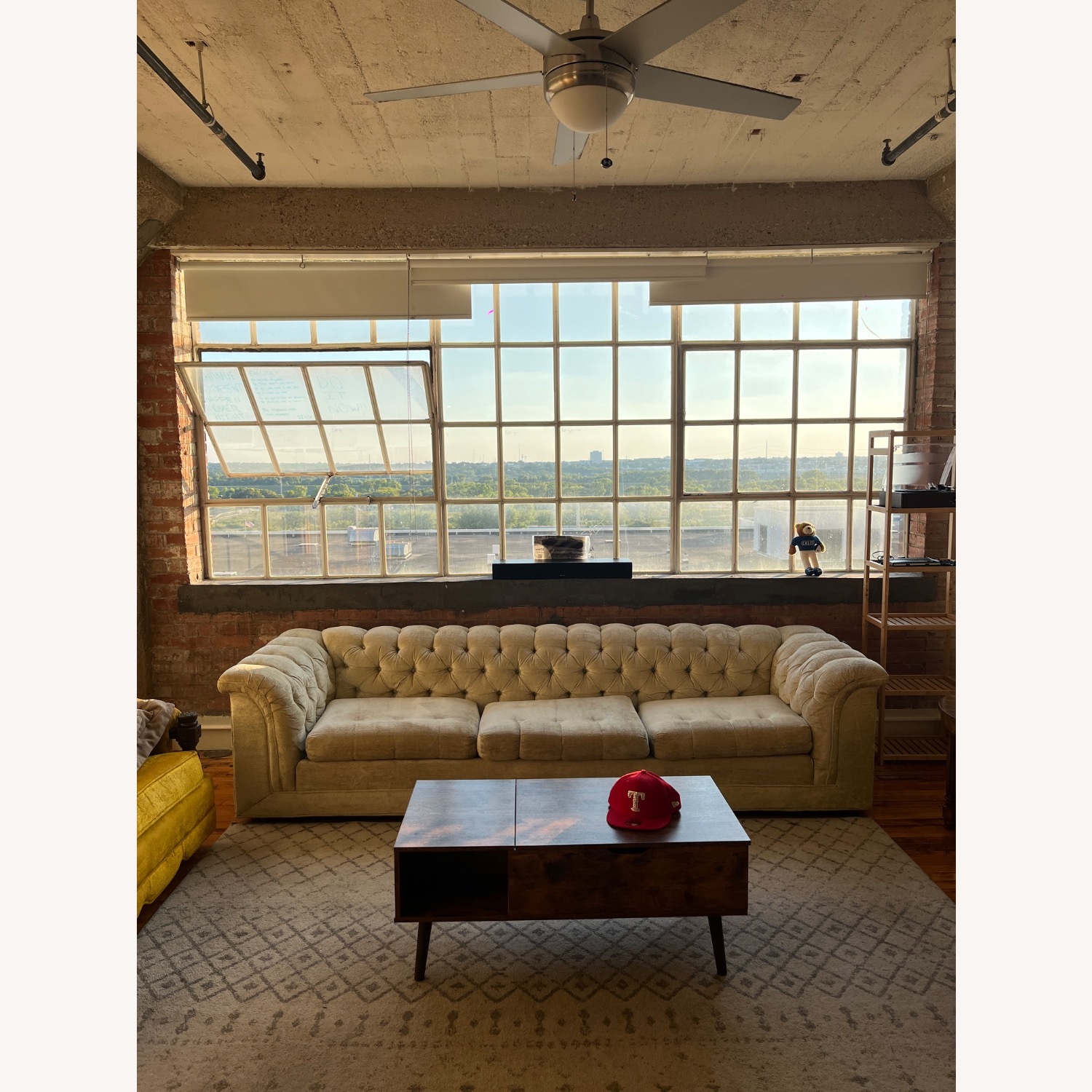 White Suede Sleeper Sofa - image-2