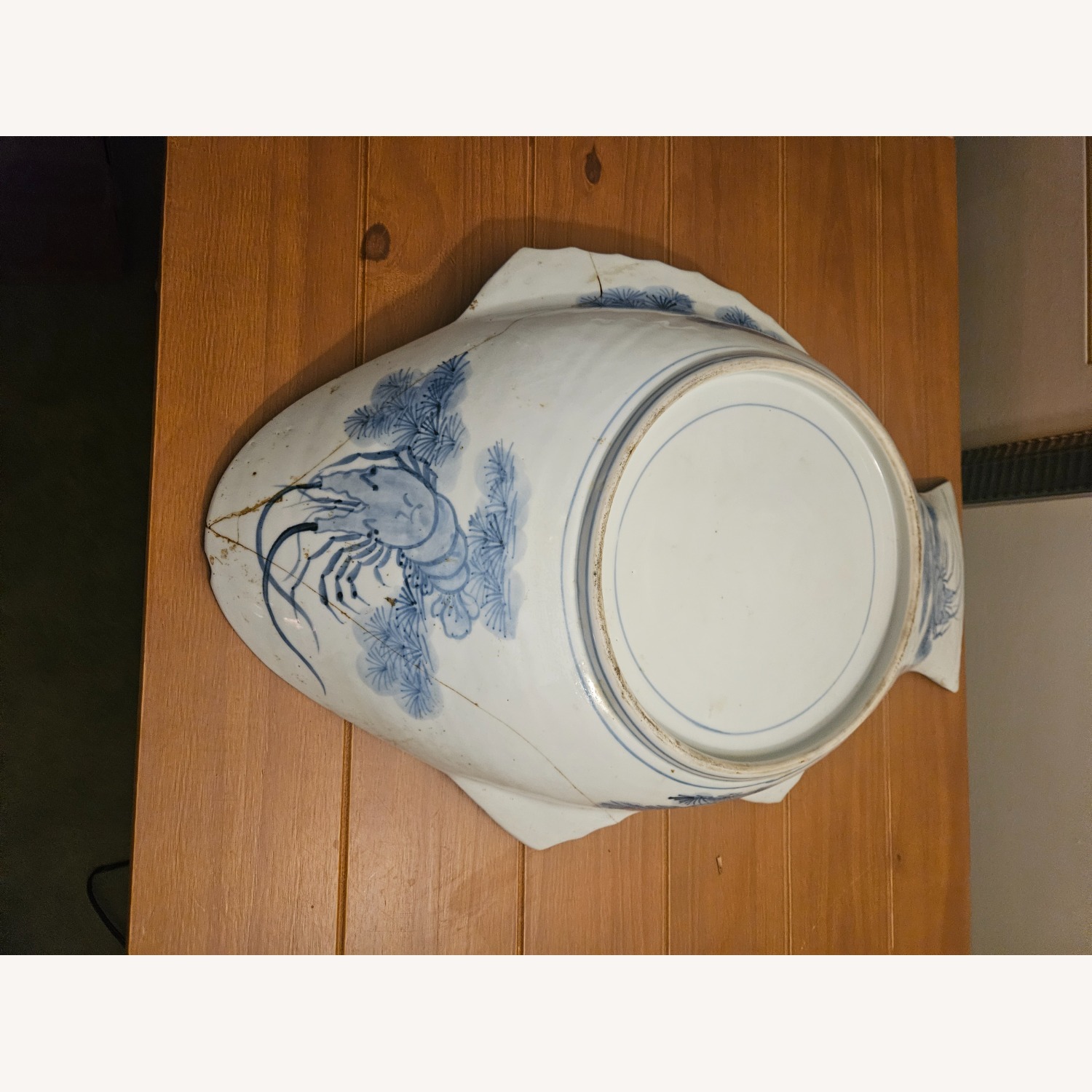Antique Chinese Handpainted Fish Platter - image-2