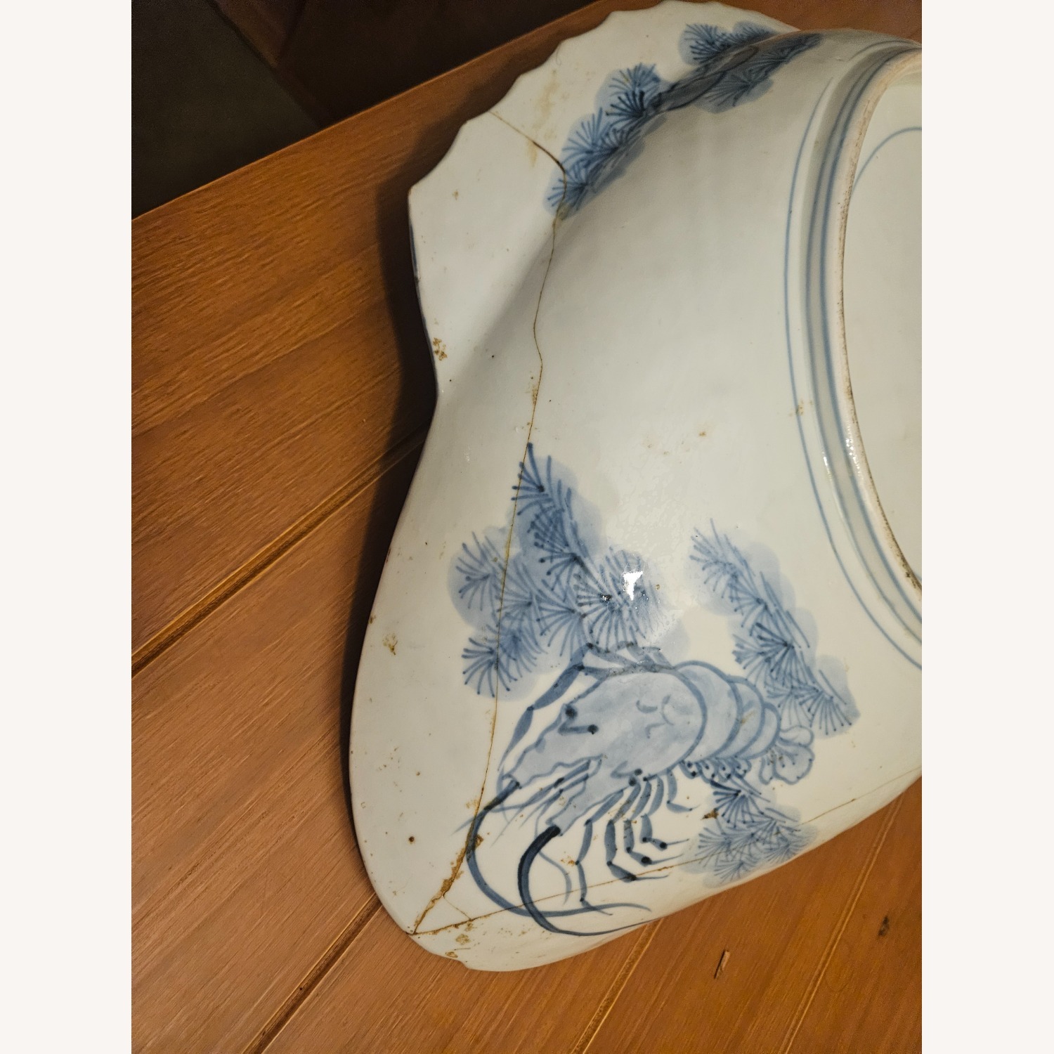 Antique Chinese Handpainted Fish Platter - image-4