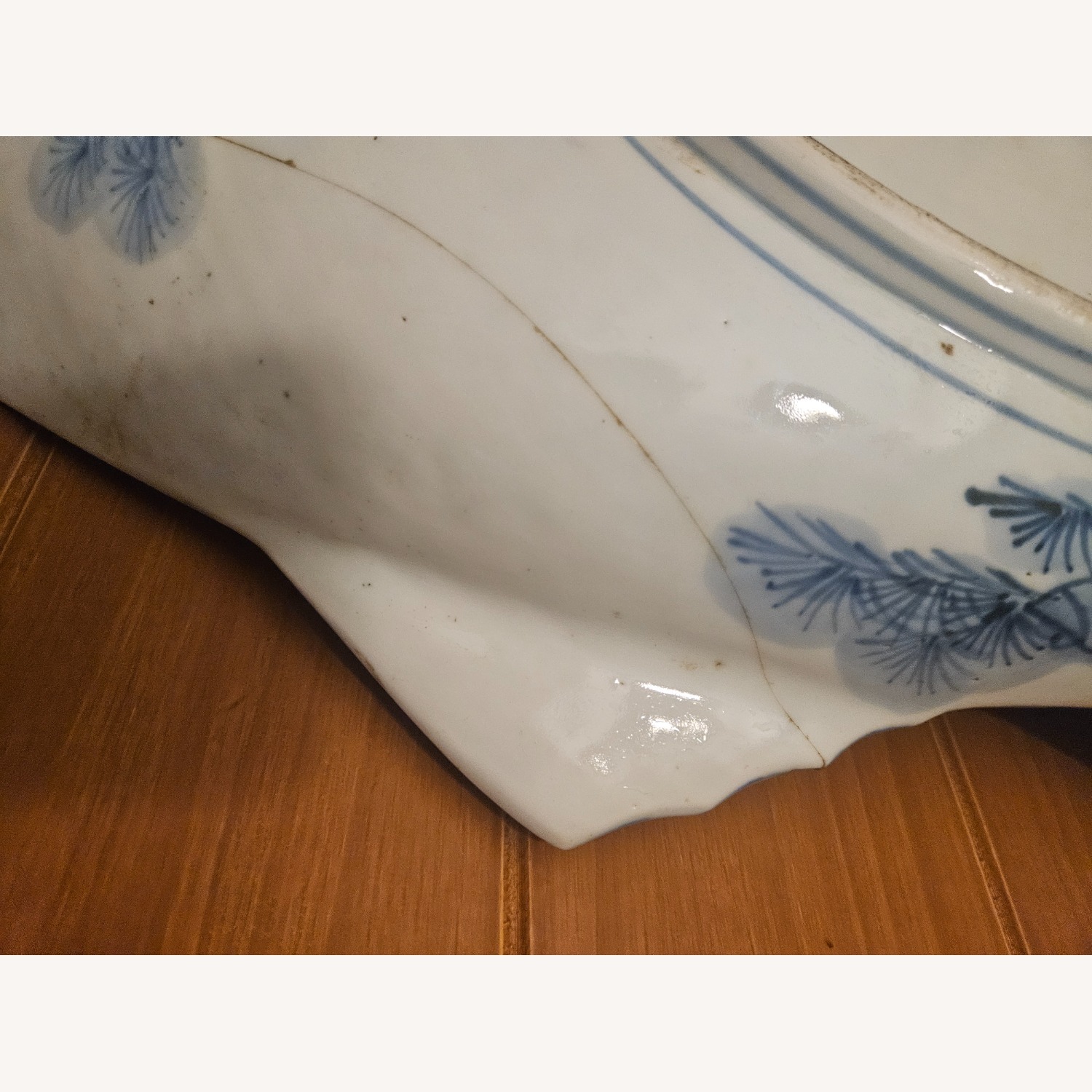 Antique Chinese Handpainted Fish Platter - image-5