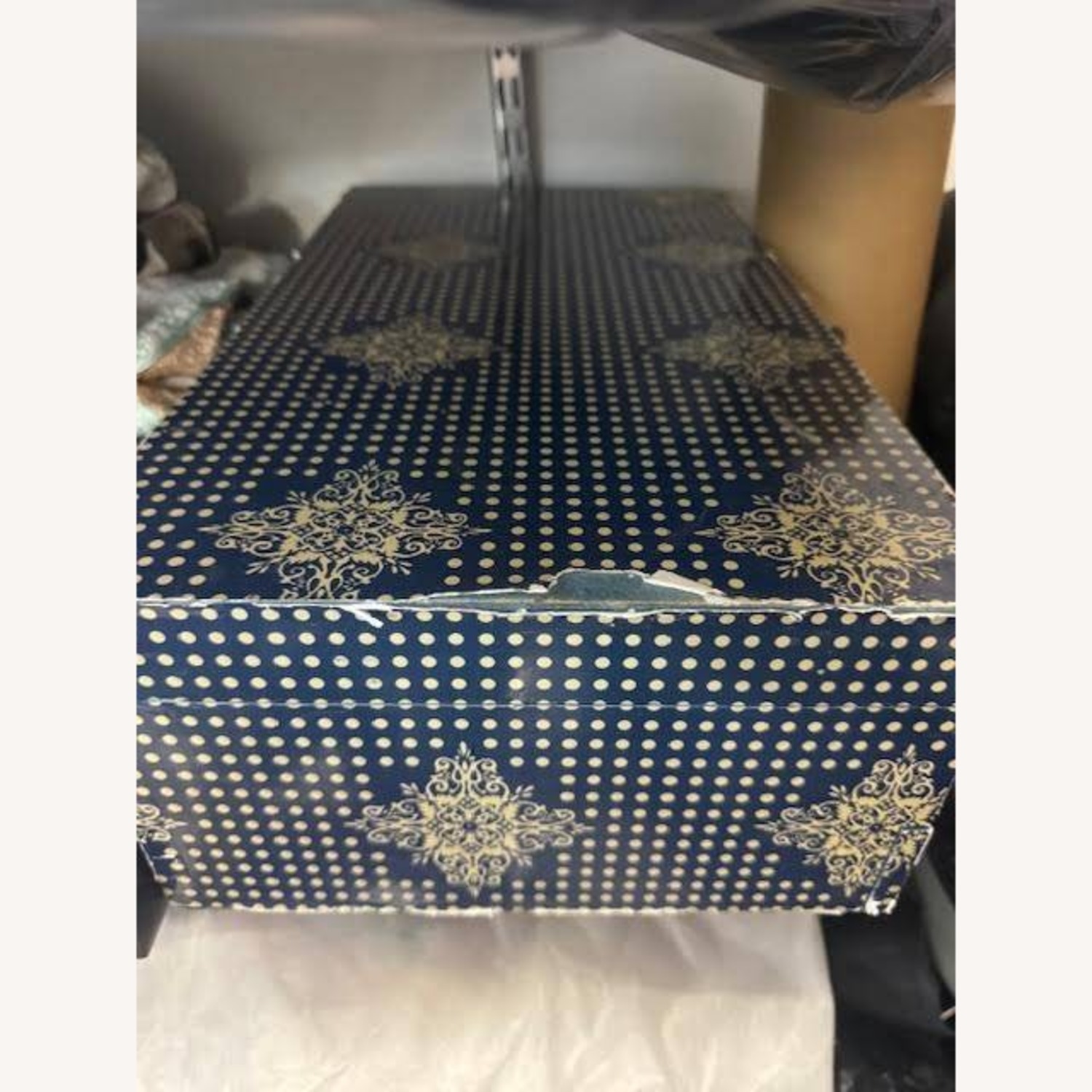 Anthropologie Blue Wood Chest - image-6