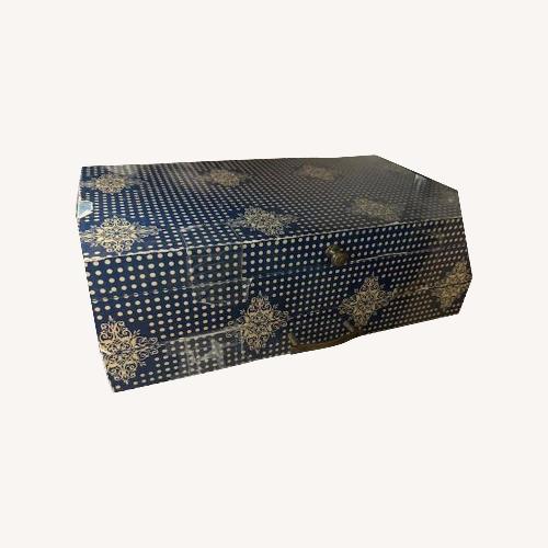 Used Anthropologie Blue Wood Chest for sale on AptDeco