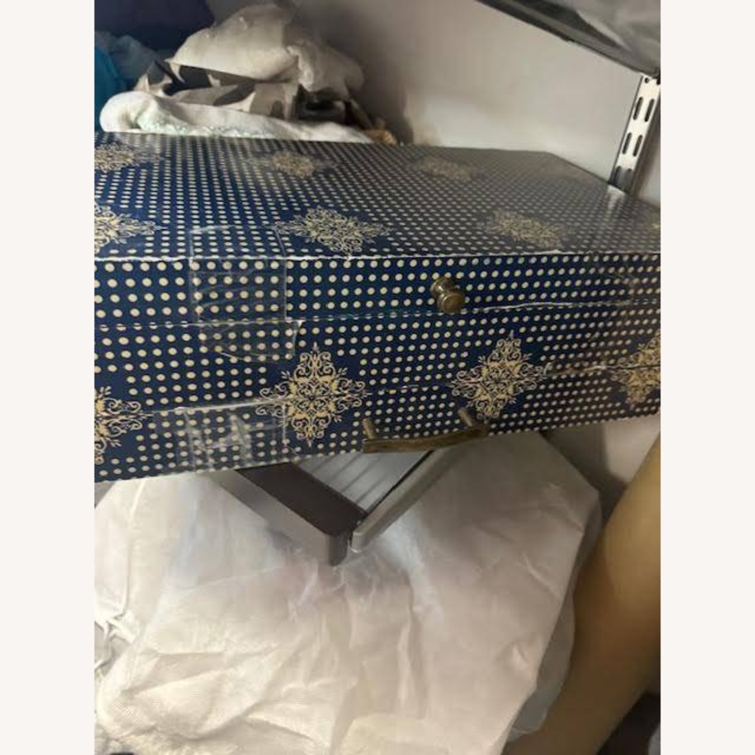 Anthropologie Blue Wood Chest - image-5