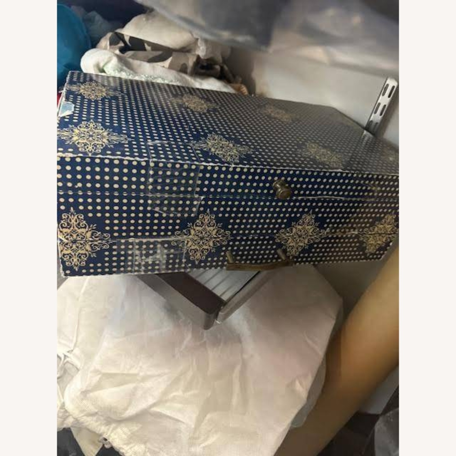 Anthropologie Blue Wood Chest - image-10