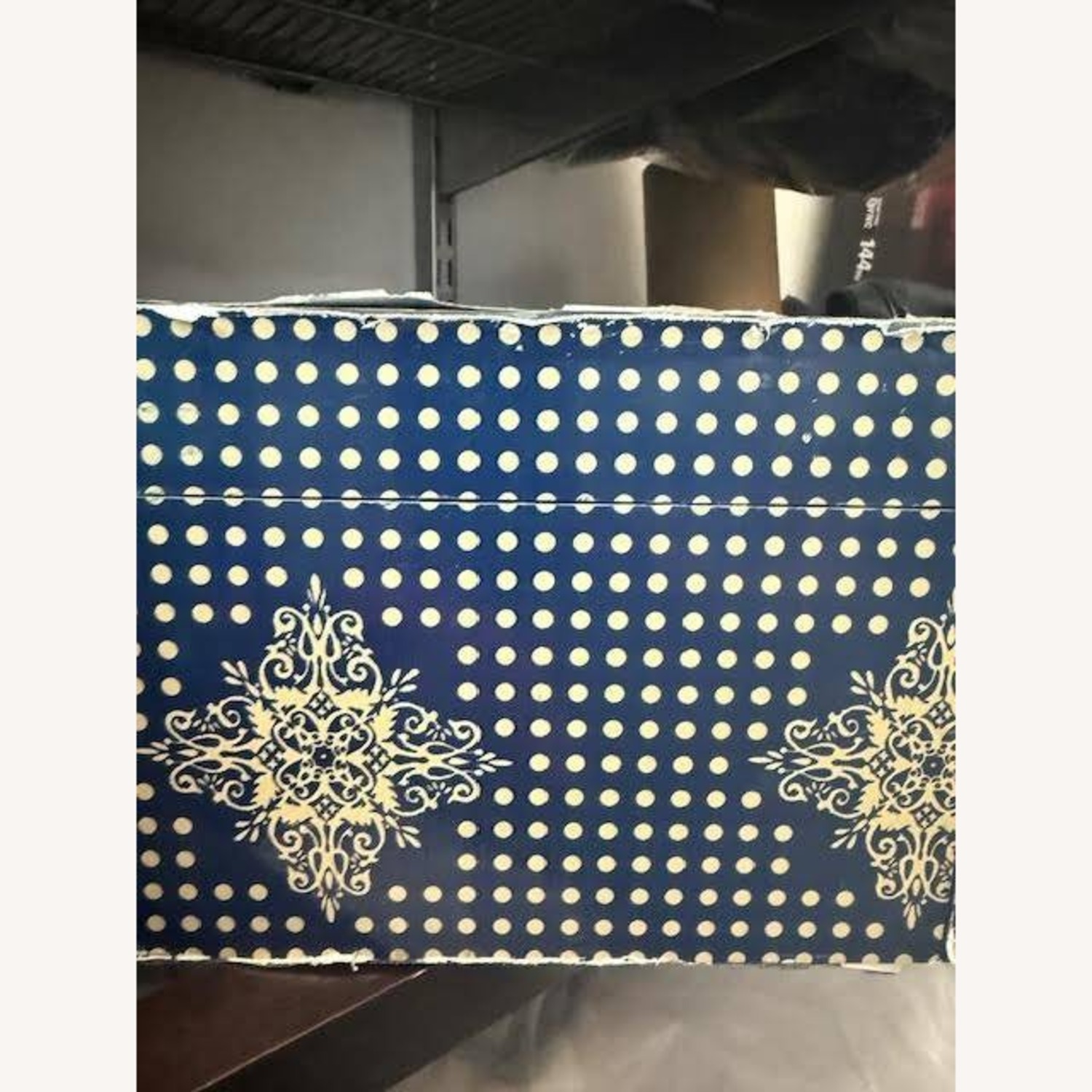 Anthropologie Blue Wood Chest - image-8