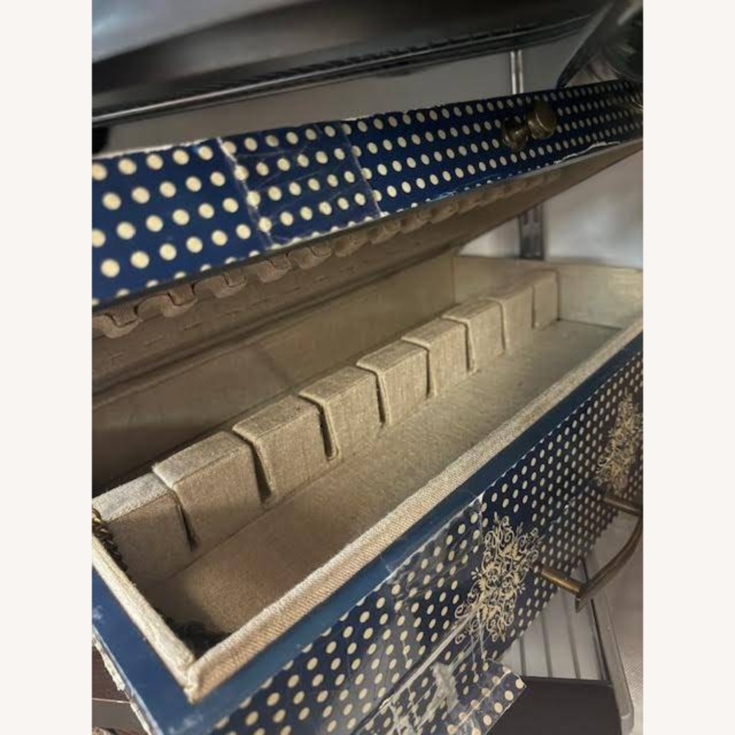 Anthropologie Blue Wood Chest - image-15