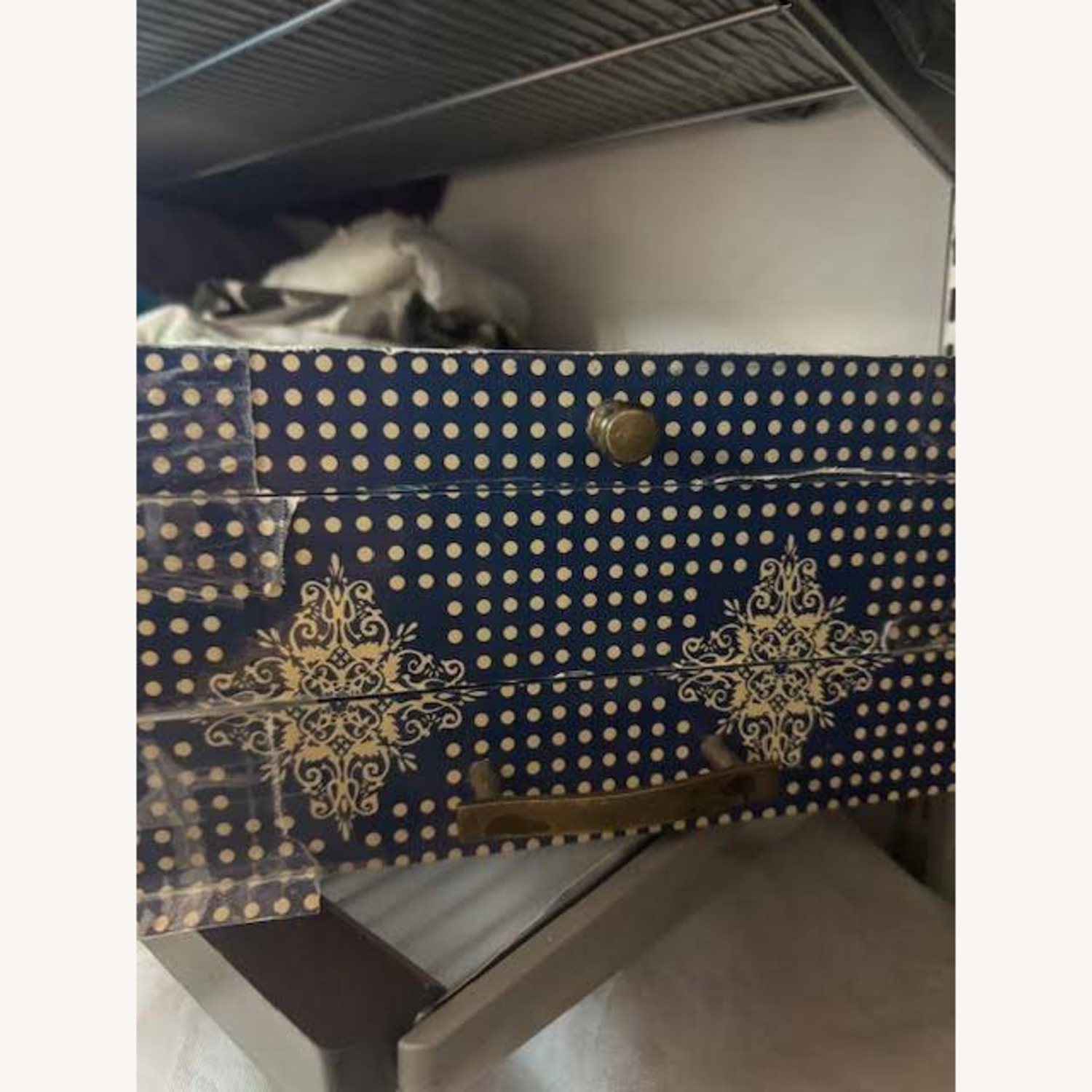 Anthropologie Blue Wood Chest - image-9