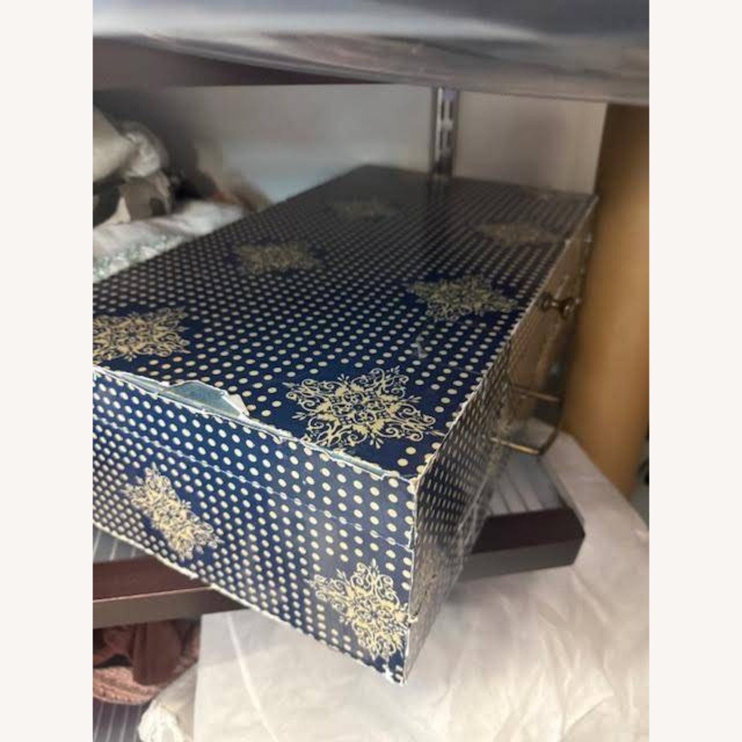 Anthropologie Blue Wood Chest - image-2