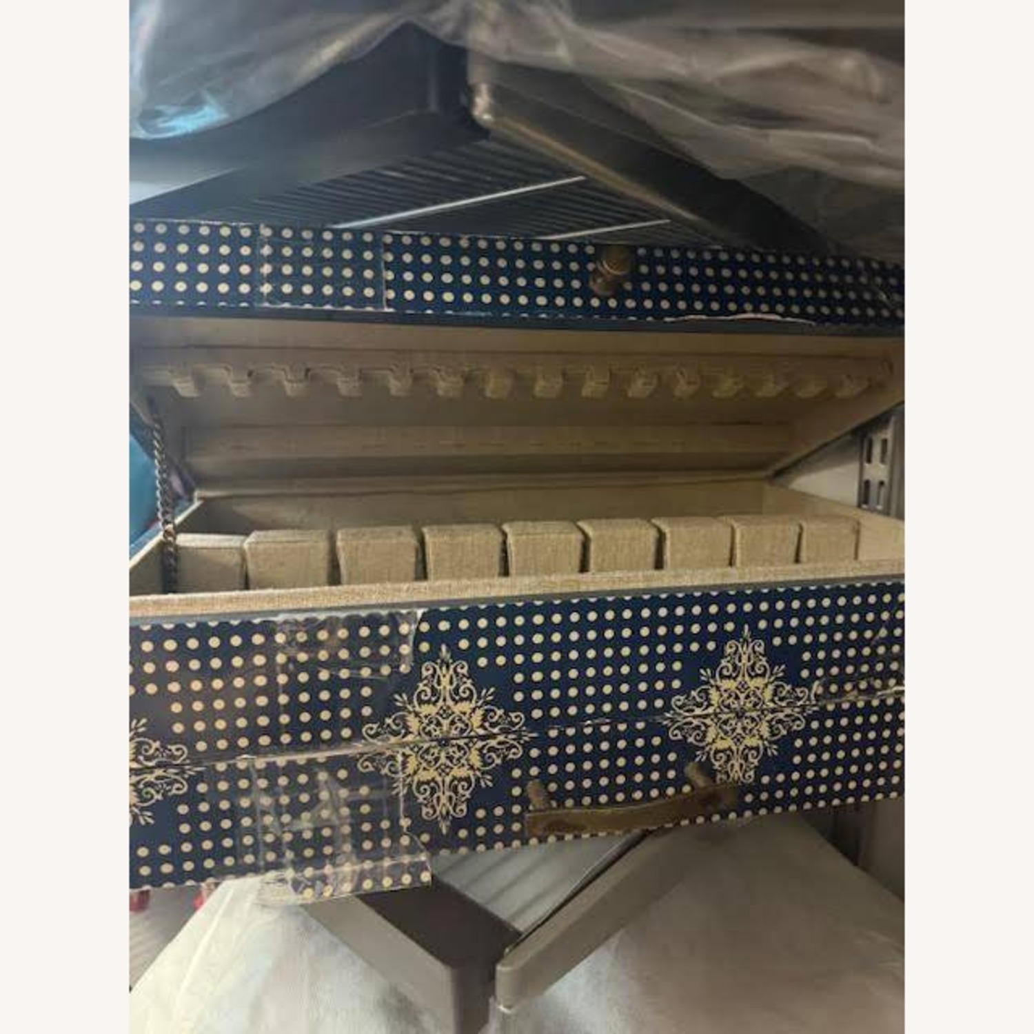 Anthropologie Blue Wood Chest - image-13