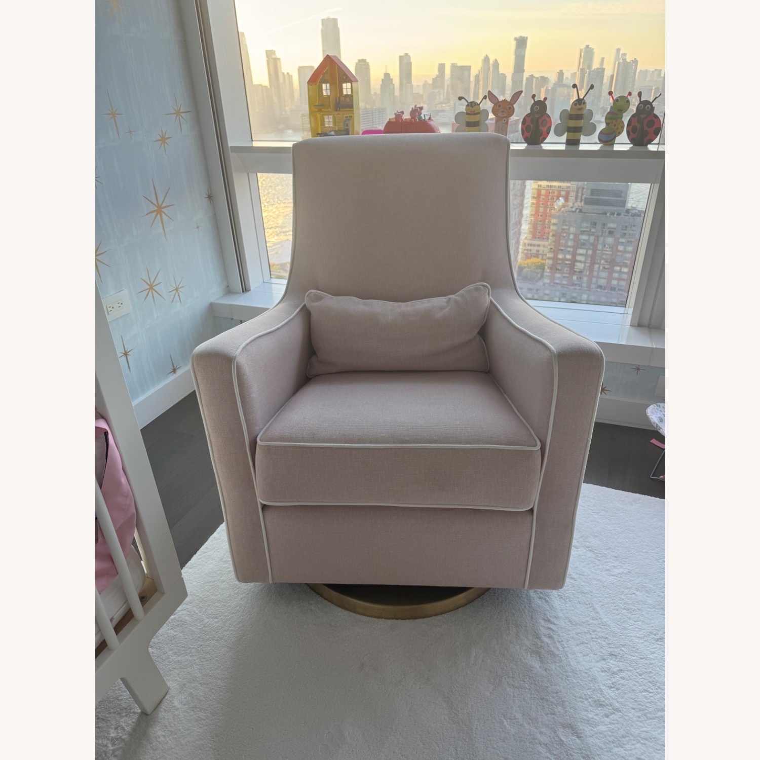 Monte Design Pink Fabric Nursing Chair - image-1