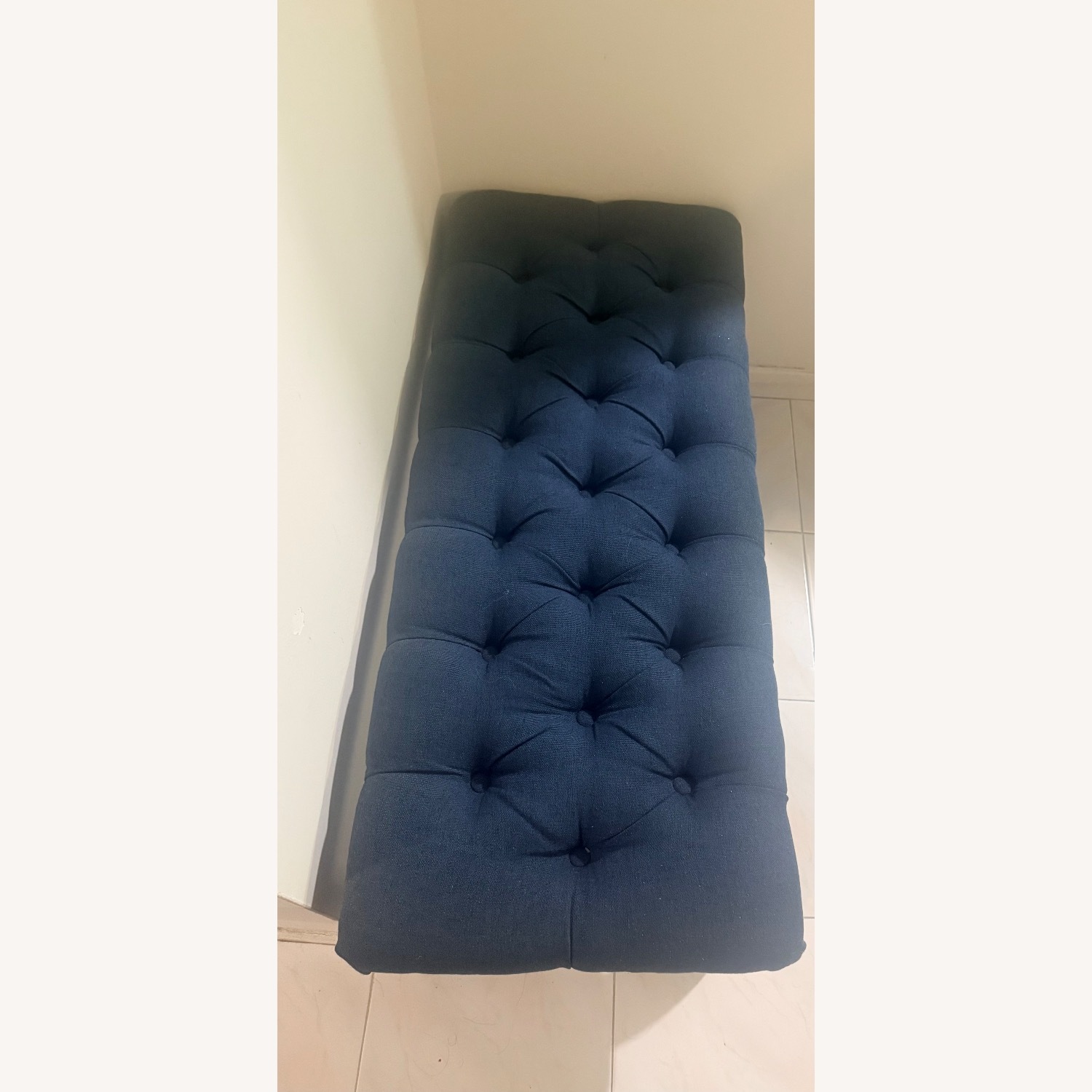 J C Penny Blue Fabric Bench - image-3