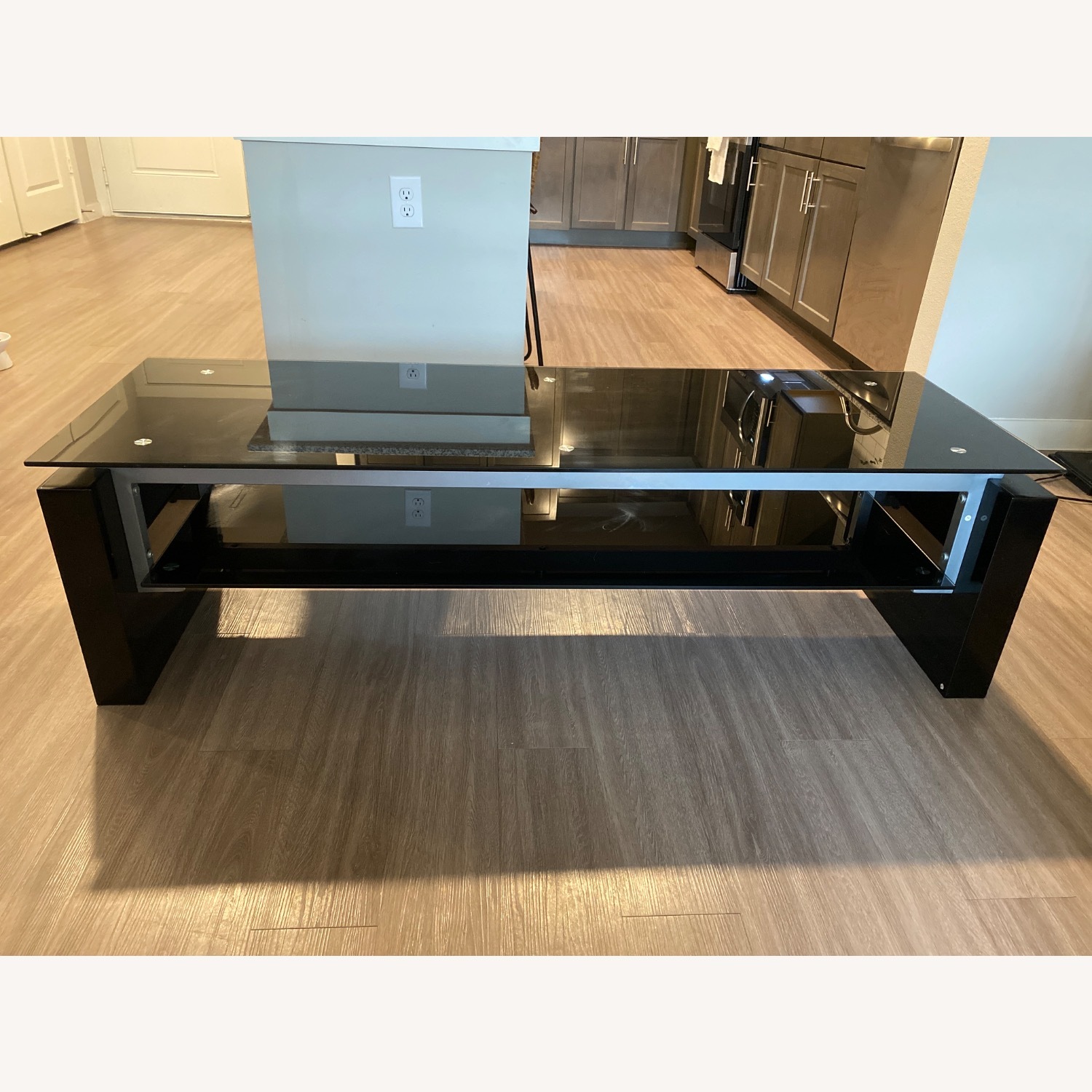 Black Glass Coffee Table - image-1