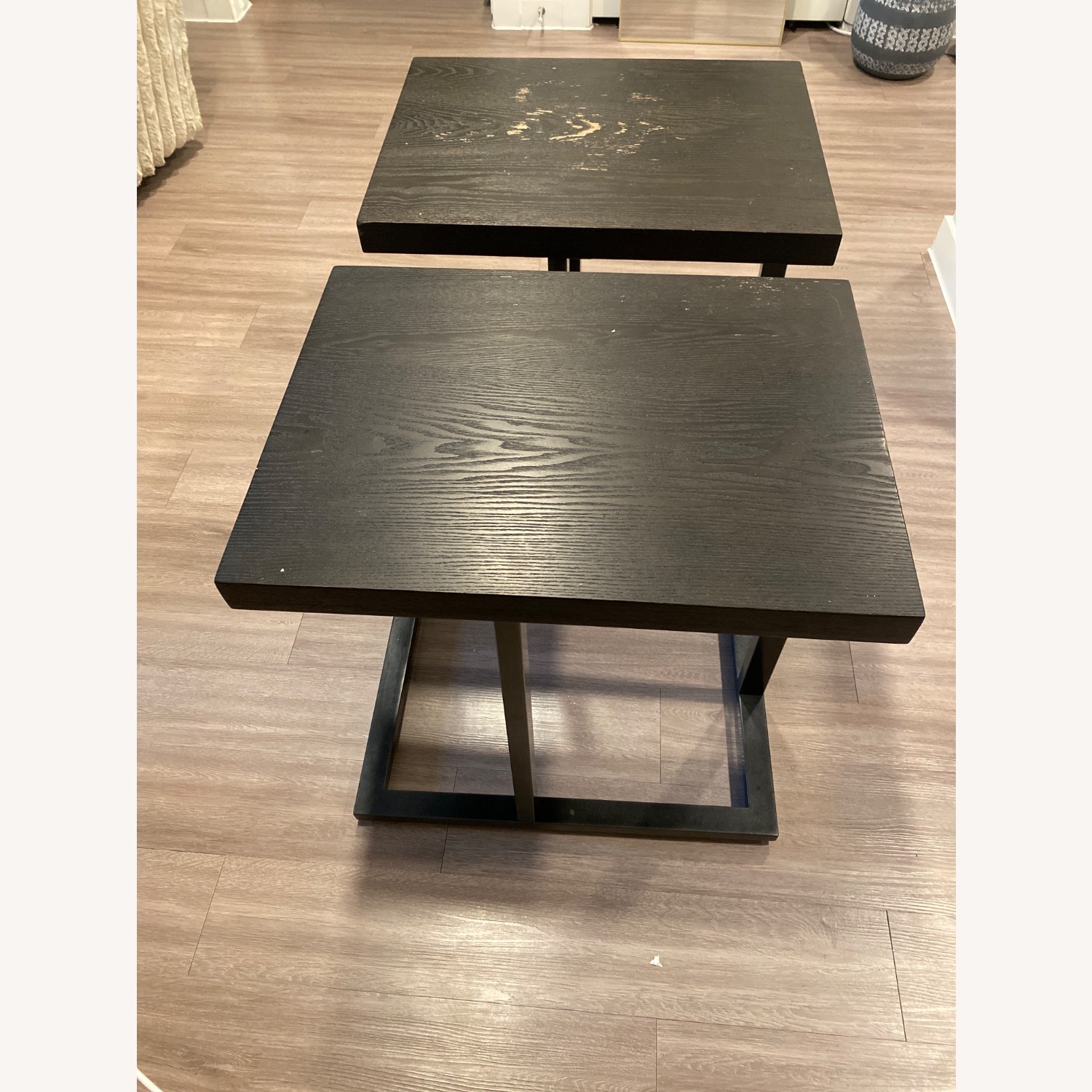 Dark Brown Wood Side Tables - image-2
