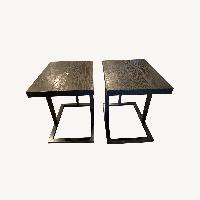 Dark Brown Wood Side Tables