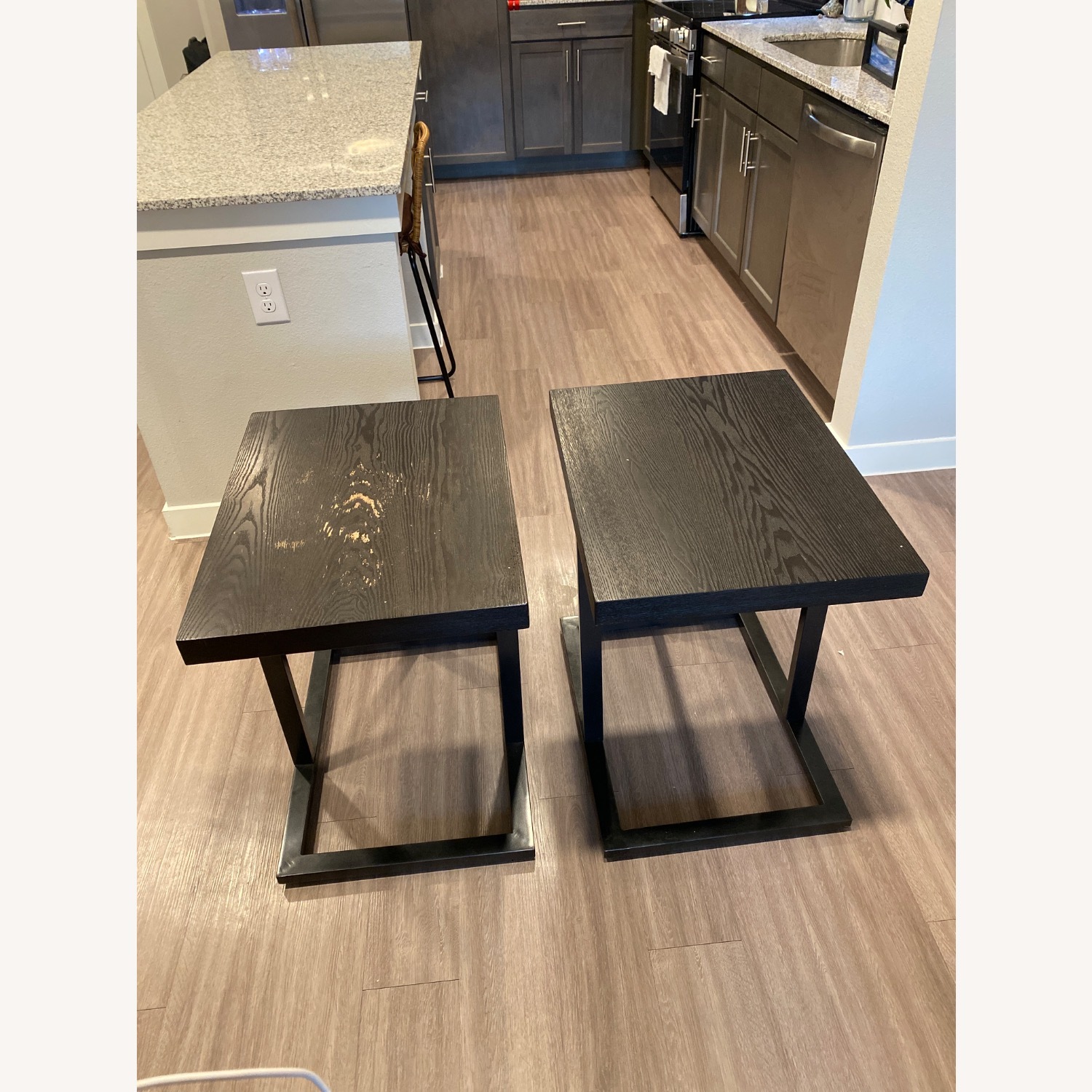 Dark Brown Wood Side Tables - image-3