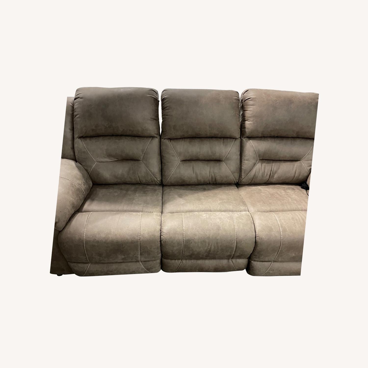 Power Recliner Brown Sofa - image-0