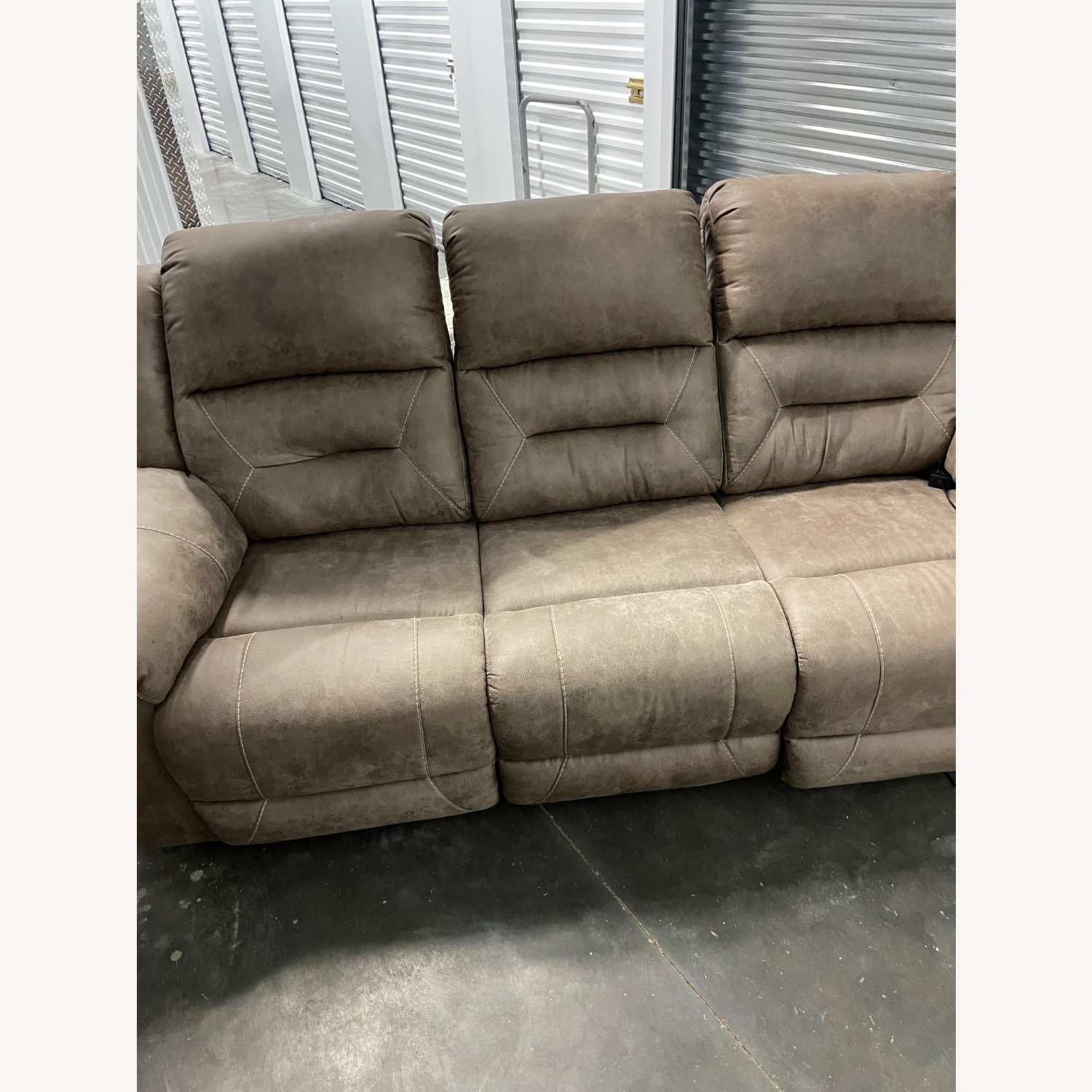 Power Recliner Brown Sofa - image-1
